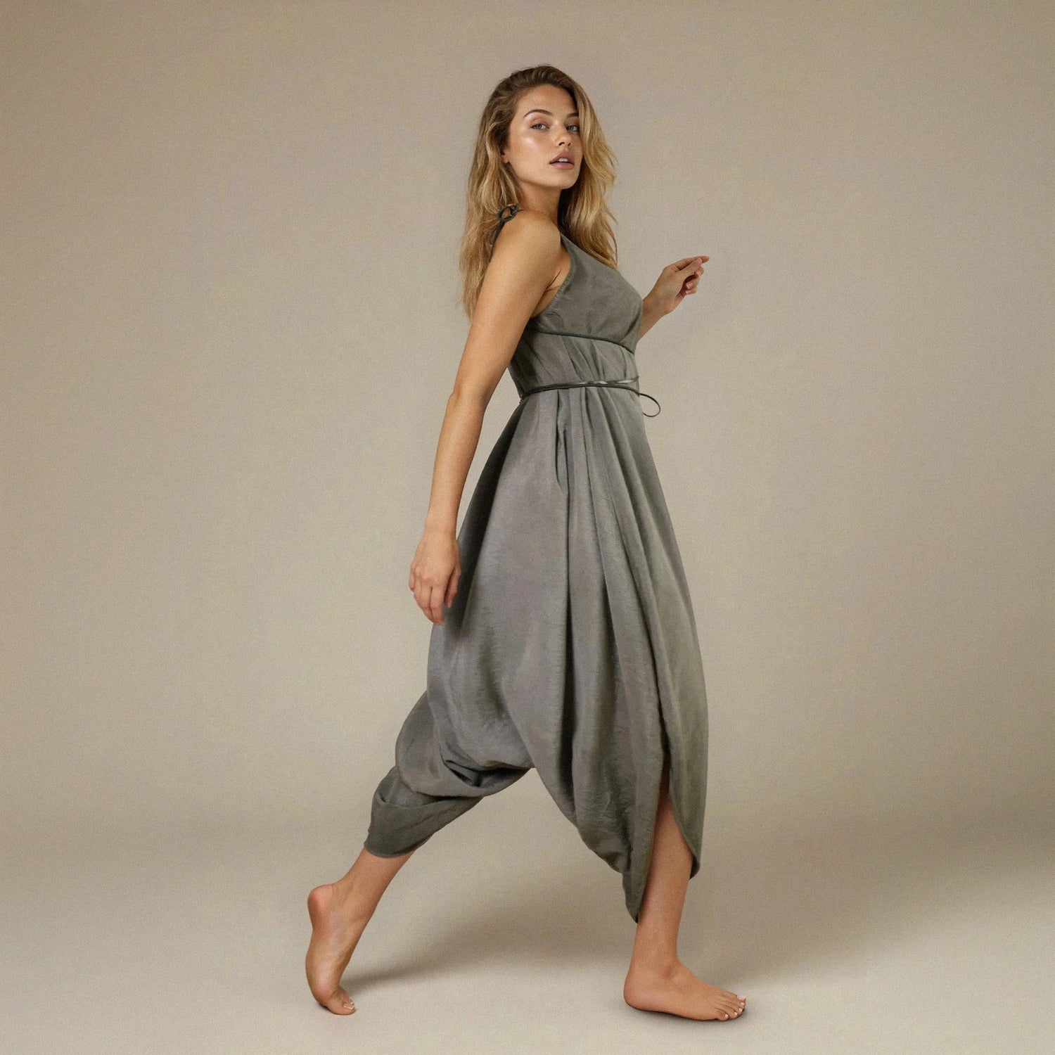 Baris Jumpsuit in Khaki Green