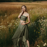 Bia Skirt in Khaki Green