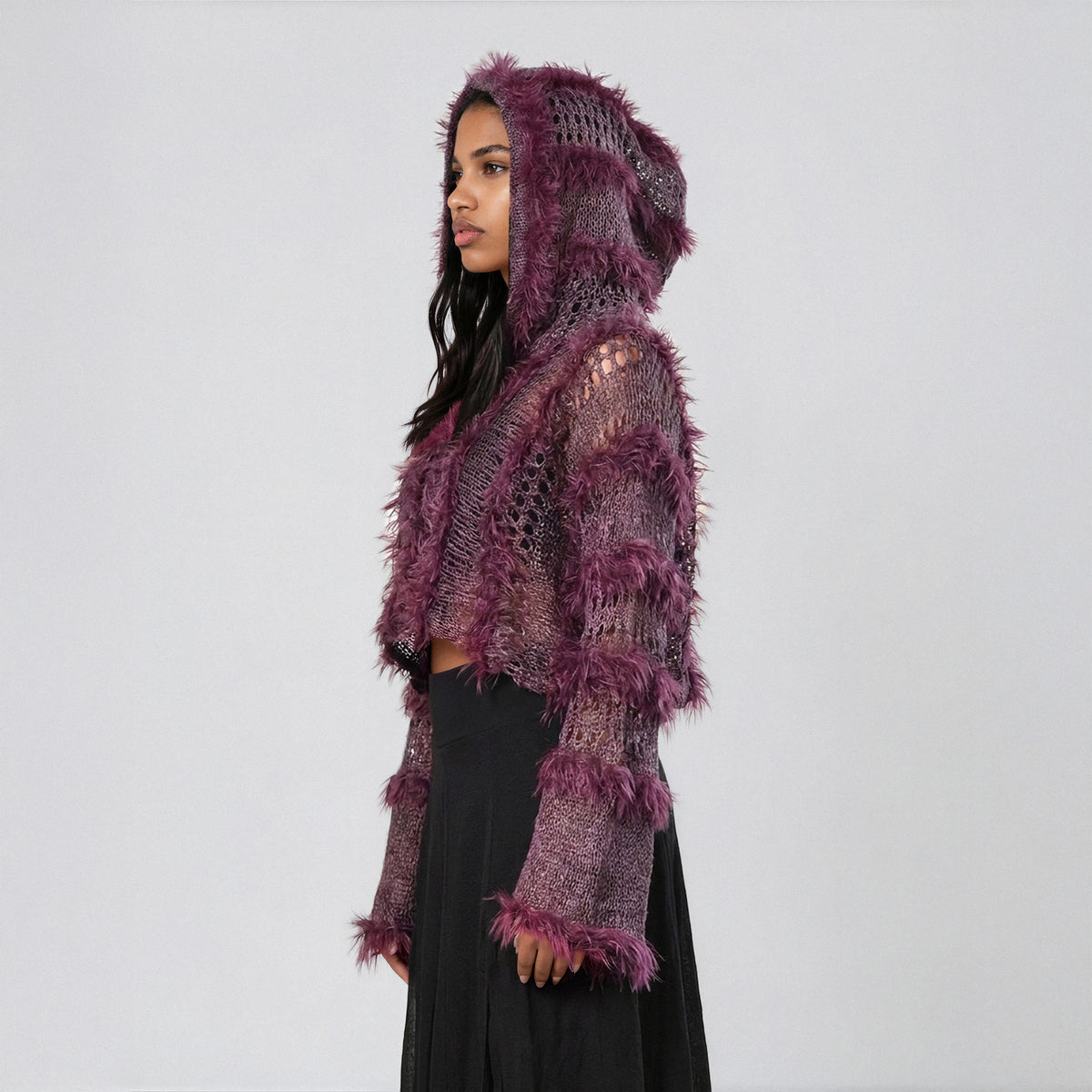 Cloud Hand-Knitted Mohair Jumper · Purple