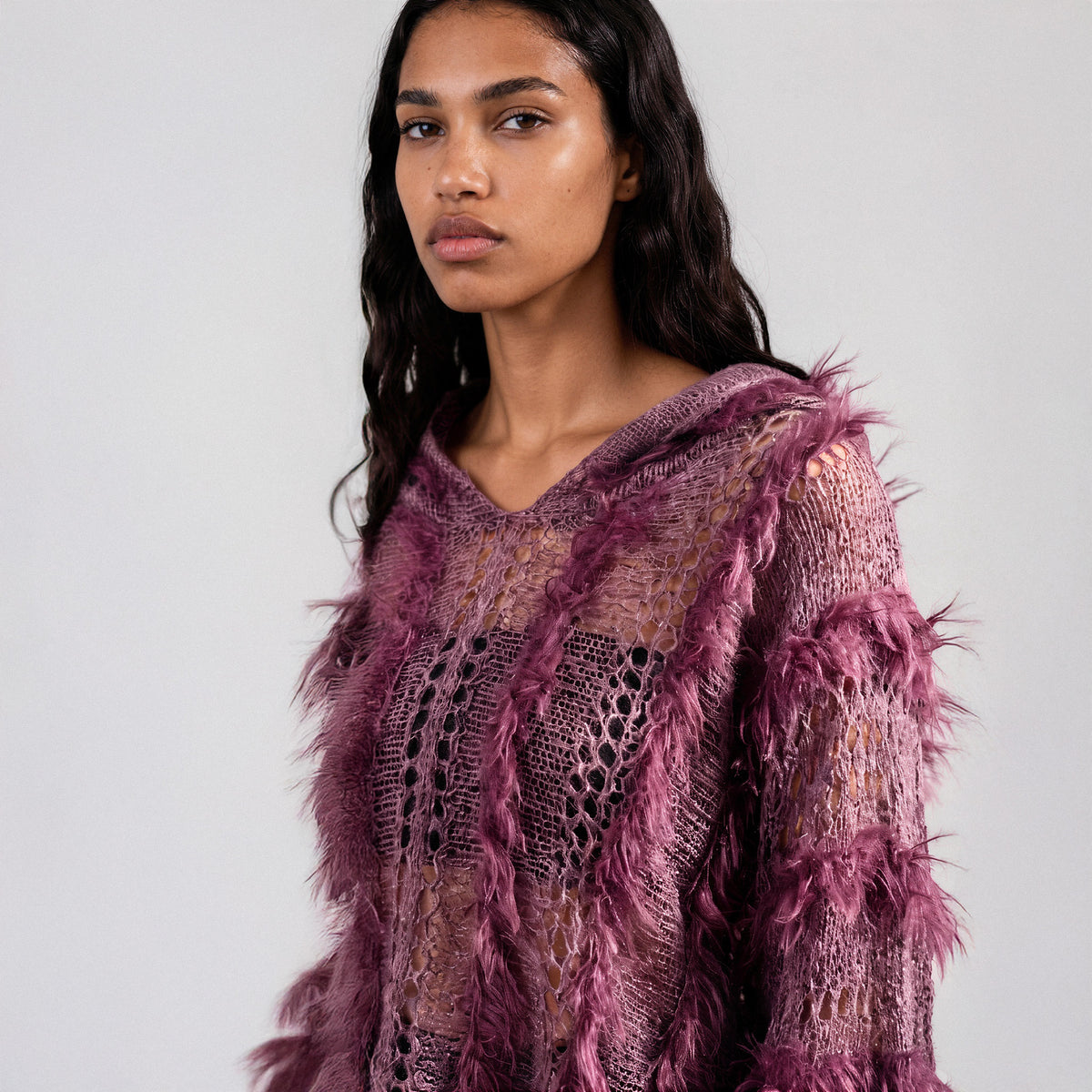 Cloud Hand-Knitted Mohair Jumper · Purple
