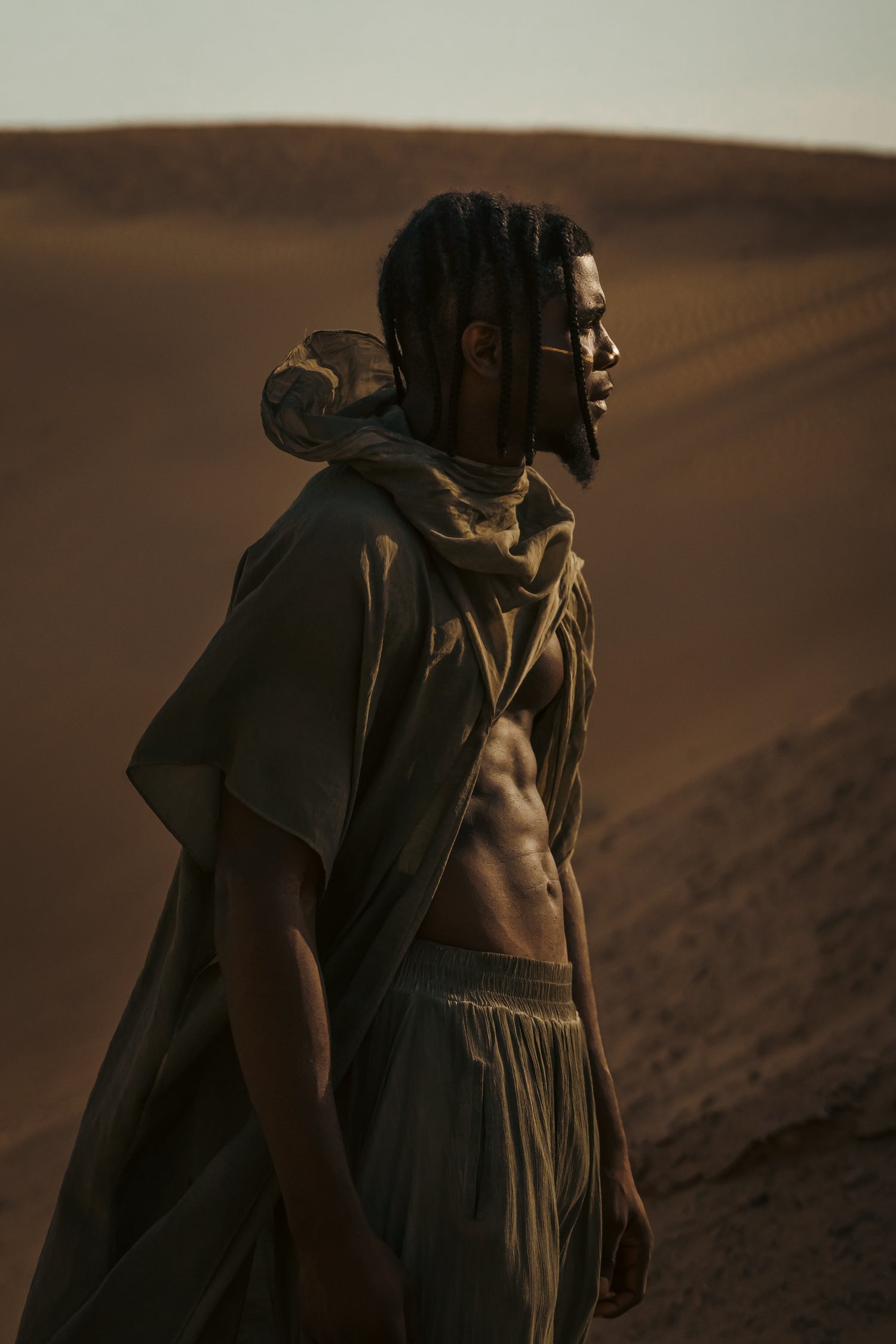 SHAWL Kimono in Khaki Green