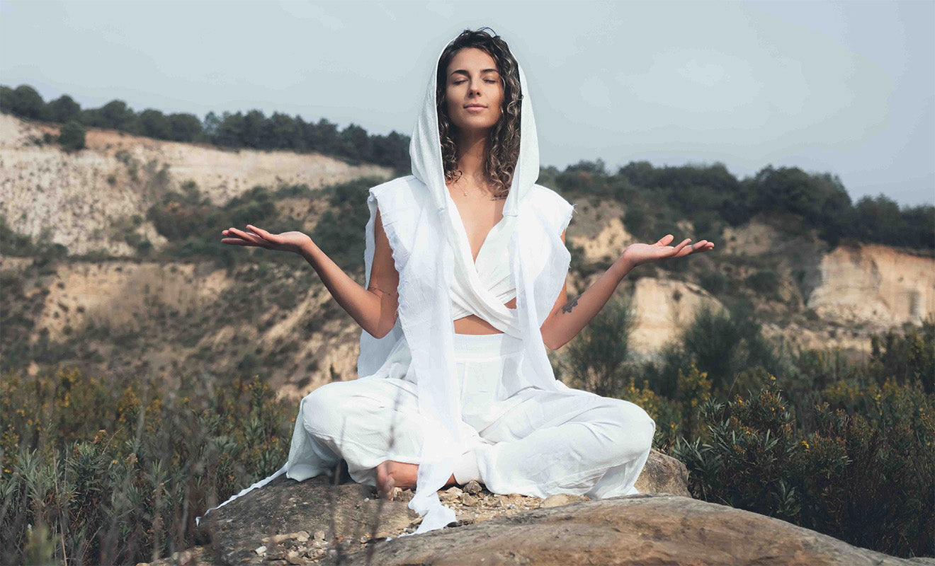 White Bohemian hooded shawl, unisex Jedi-inspired hooded shawl with mystical embroidery, spiritual hooded shawl for Star Wars cosplay and everyday wear, handcrafted shawl with boho-chic details and protective hood, breathable and comfortable shawl hood for outdoor adventures, unique and meaningful embroidered shawl for spiritual seekers, vibrant shawl hood, Jedi-inspired shawl for cosmic warriors, celestial-inspired shawl hood with intricate star embroidery, burning man outfit