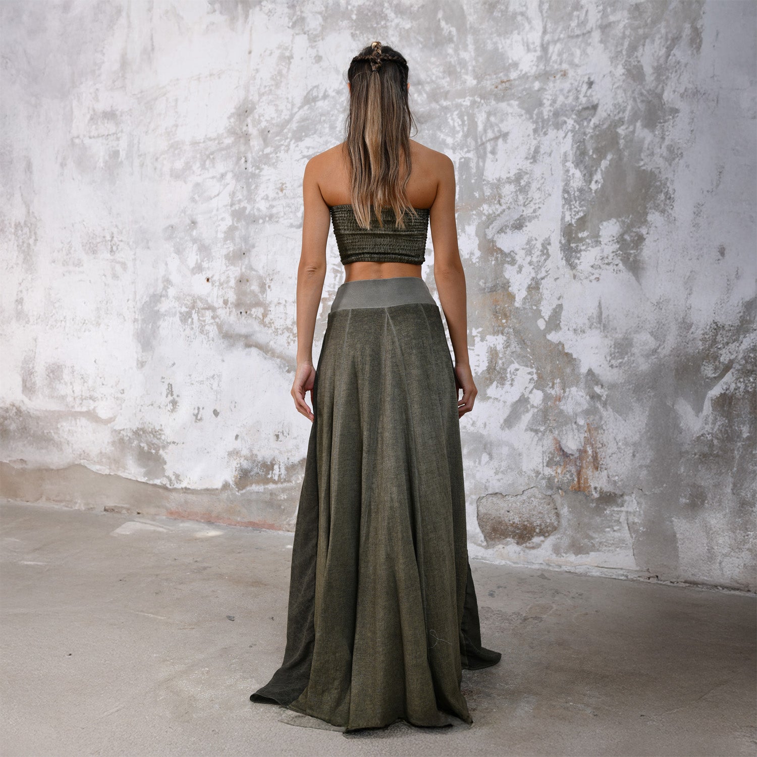 ZHE Skirt in Khaki Green