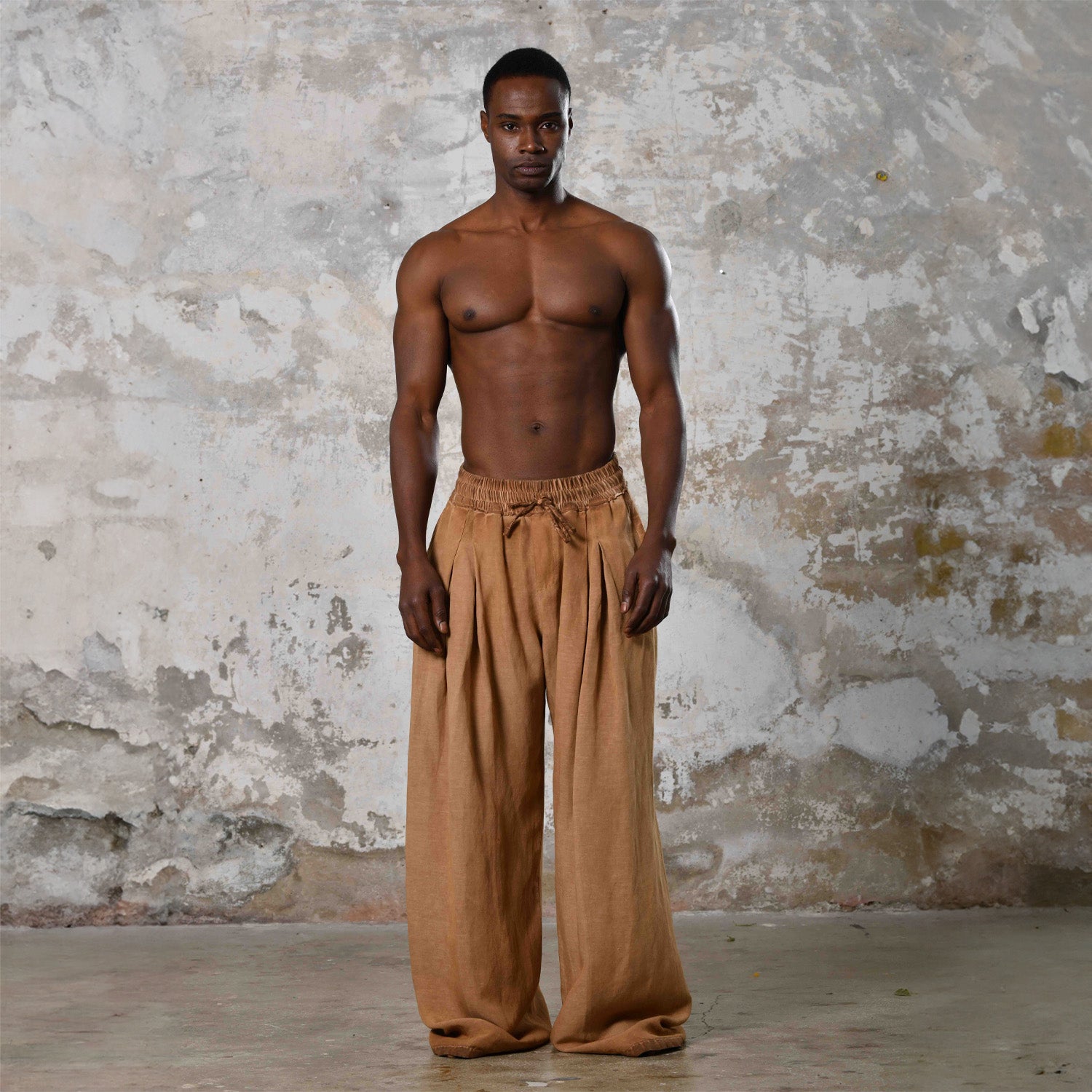 Mens High Waisted Wide Leg Pants Boho Men Palazzo Pants
