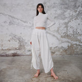 White Yoga Boho Pants, Handmade bohemian clothing for women Unique clothing designs with ethnic and tribal influences Sustainable and eco-friendly clothing options Artisanal clothing with intricate embroidery and embellishments Colorful and vibrant clothing for free-spirited women Boho-chic apparel with a relaxed and comfortable fit, burning man women