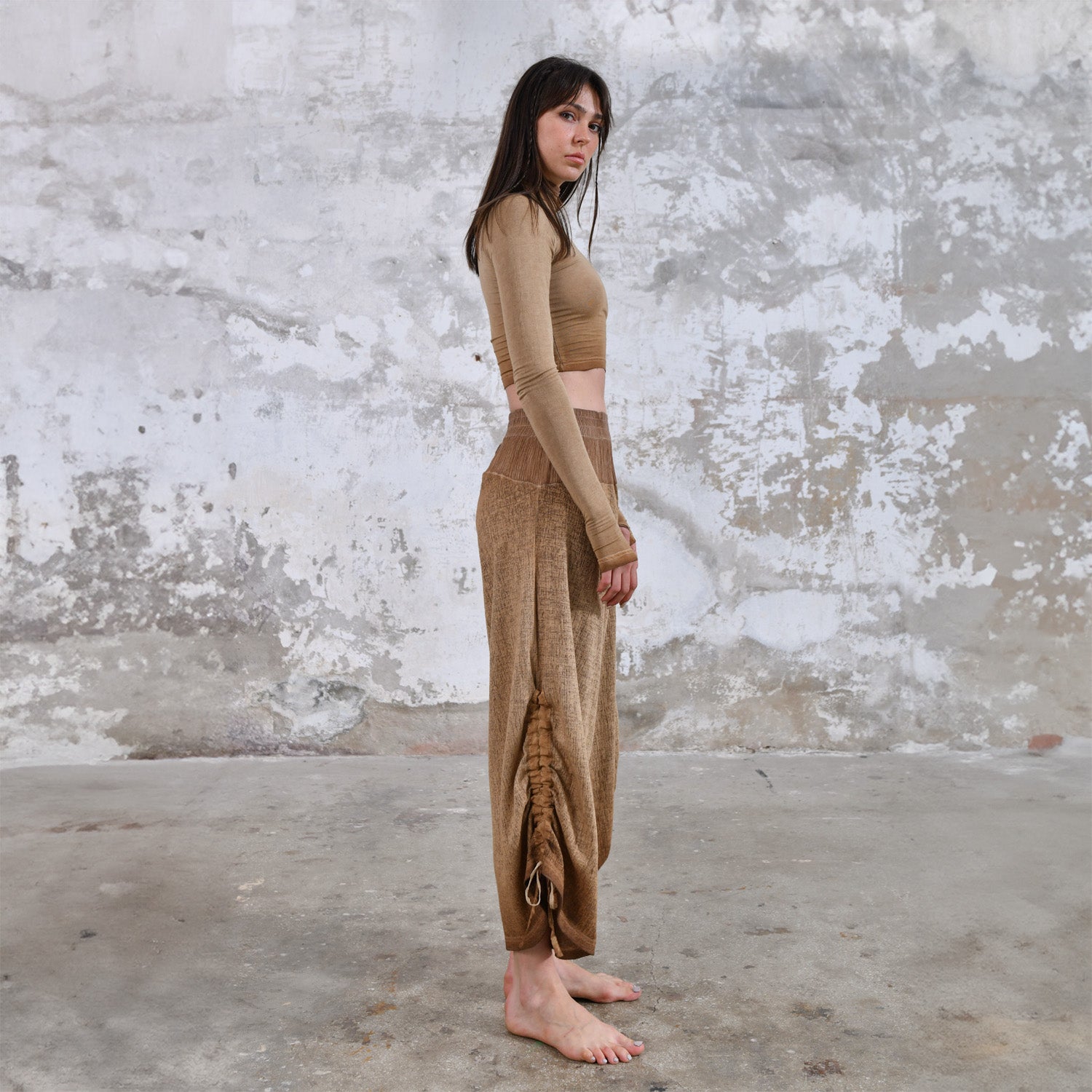 brown desert sand Yoga Boho Pants, Handmade bohemian clothing for women Unique clothing designs with ethnic and tribal influences Sustainable and eco-friendly clothing options Artisanal clothing with intricate embroidery and embellishments Colorful and vibrant clothing for free-spirited women Boho-chic apparel with a relaxed and comfortable fit, burning man women