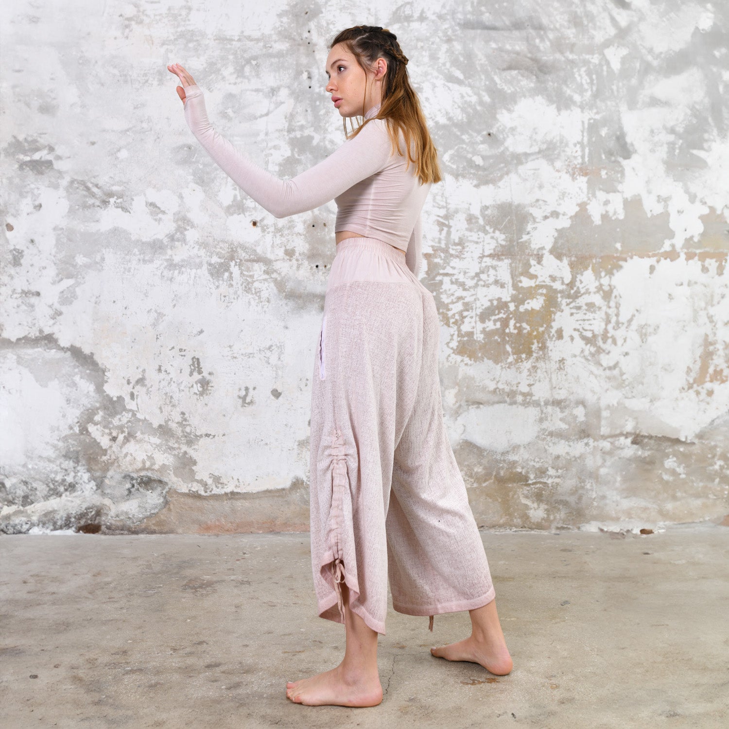 Pink Yoga Boho Pants, Handmade bohemian clothing for women Unique clothing designs with ethnic and tribal influences Sustainable and eco-friendly clothing options Artisanal clothing with intricate embroidery and embellishments Colorful and vibrant clothing for free-spirited women Boho-chic apparel with a relaxed and comfortable fit, burning man women