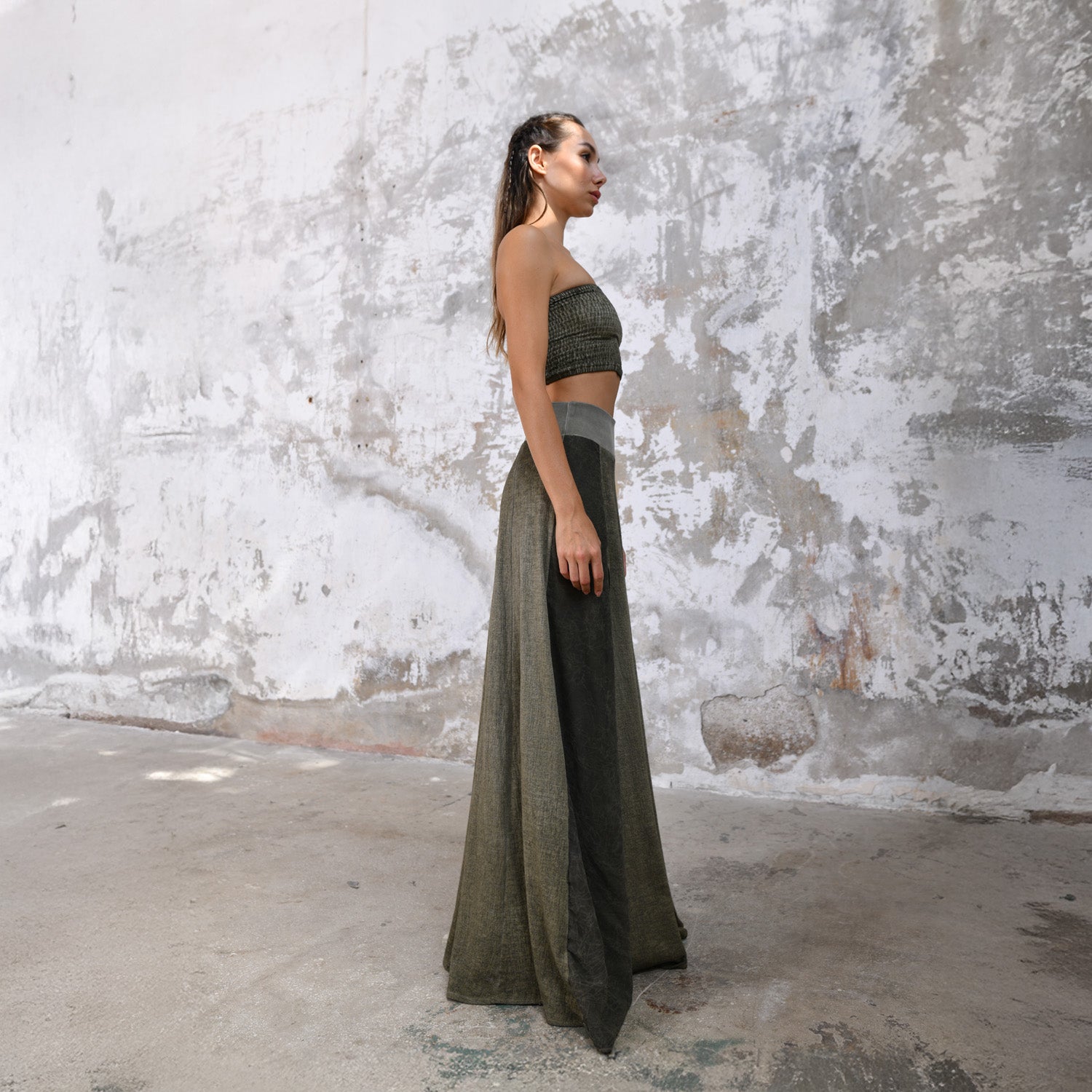 ZHE Skirt in Khaki Green