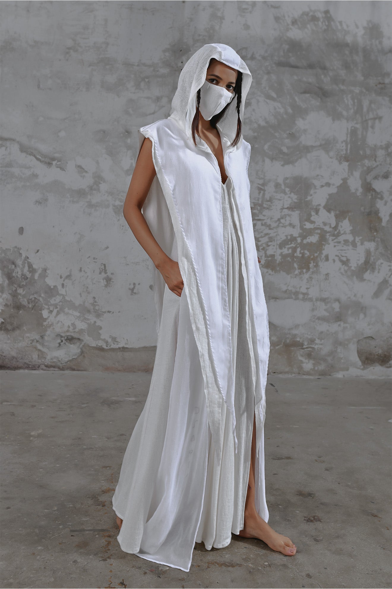 White Bohemian hooded shawl, unisex Jedi-inspired hooded shawl with mystical embroidery, spiritual hooded shawl for Star Wars cosplay and everyday wear, handcrafted shawl with boho-chic details and protective hood, breathable and comfortable shawl hood for outdoor adventures, unique and meaningful embroidered shawl for spiritual seekers, vibrant shawl hood, Jedi-inspired shawl for cosmic warriors, celestial-inspired shawl hood with intricate star embroidery, burning man outfit