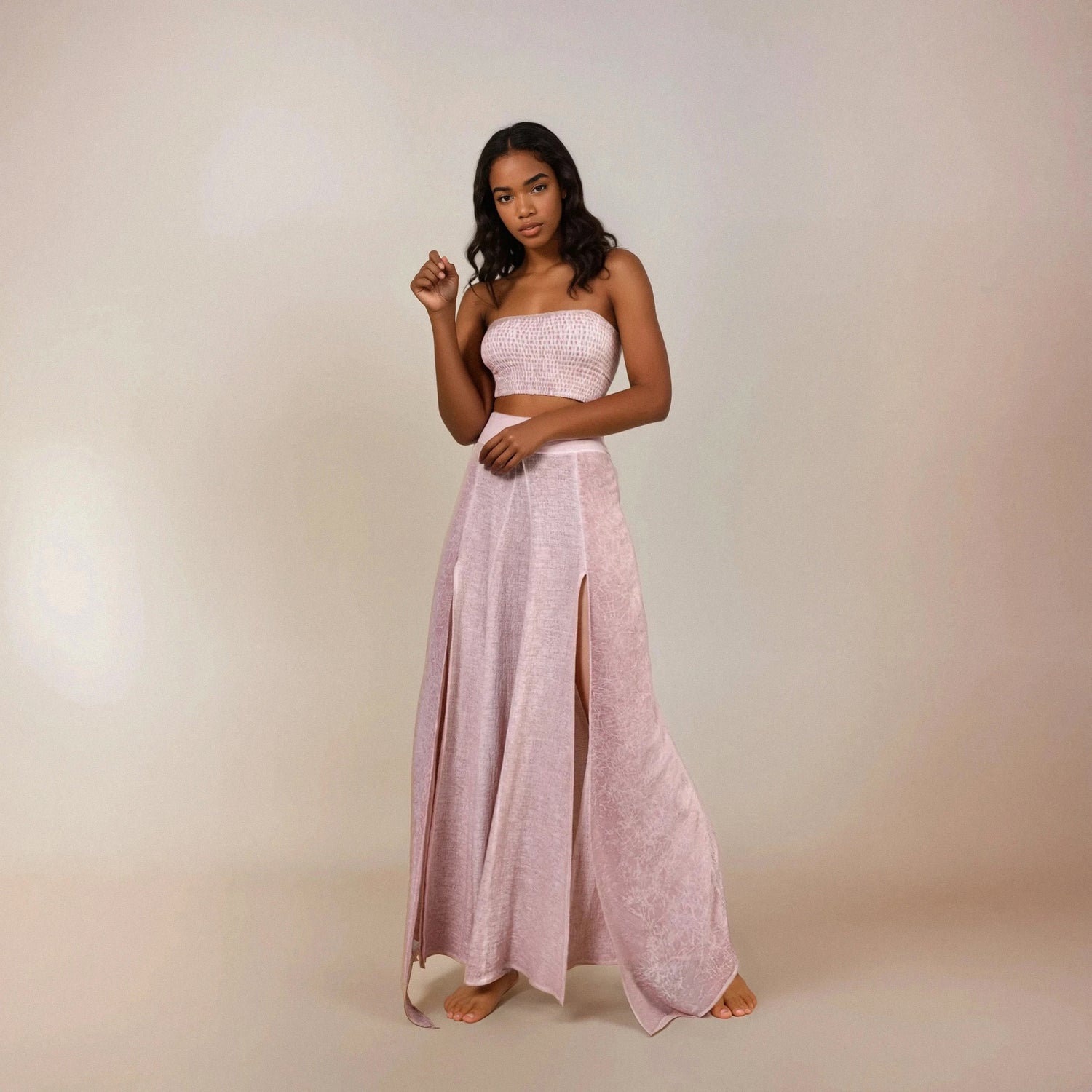 ZHE Skirt in Powder Pink