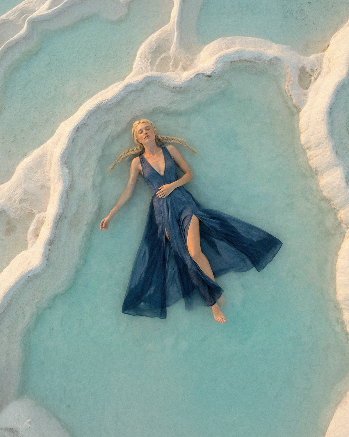 ZHE Dress in Dusty Blue