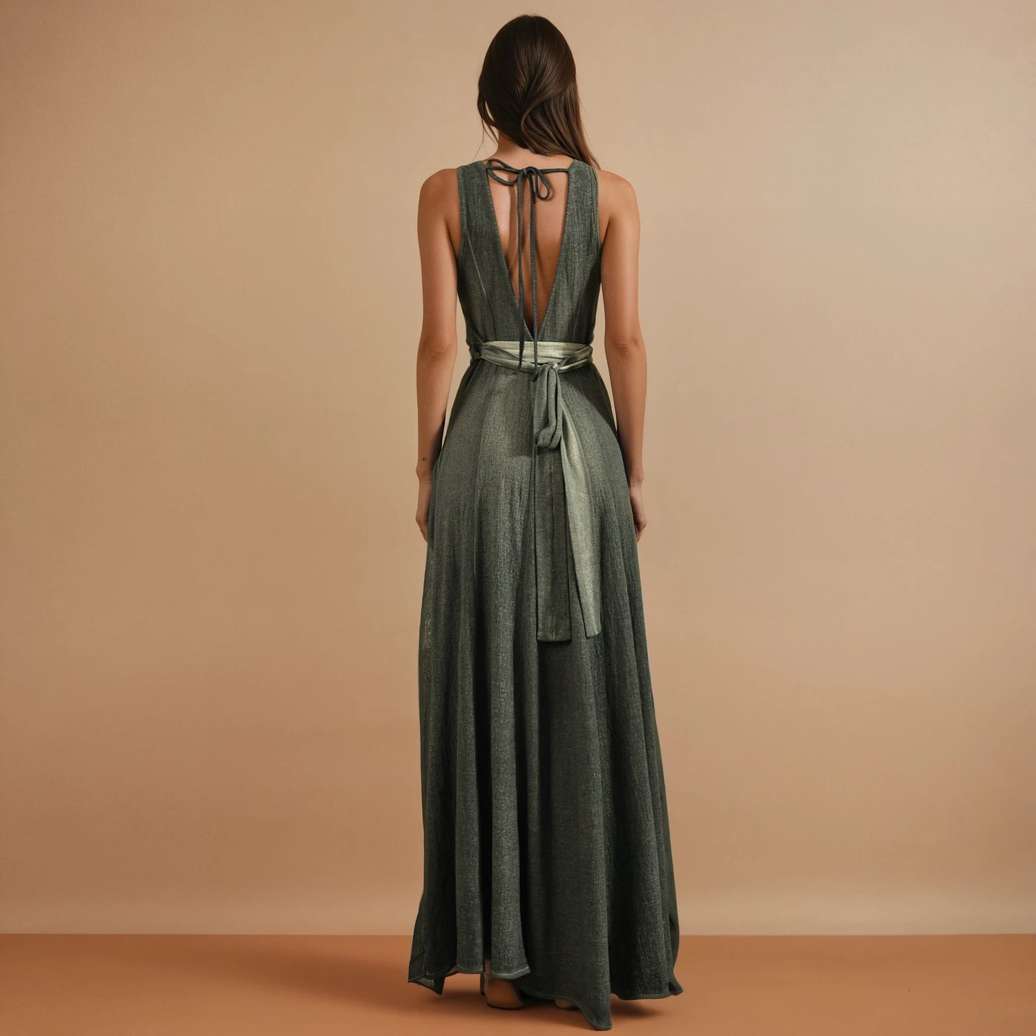 ZHE Dress in Khaki Green