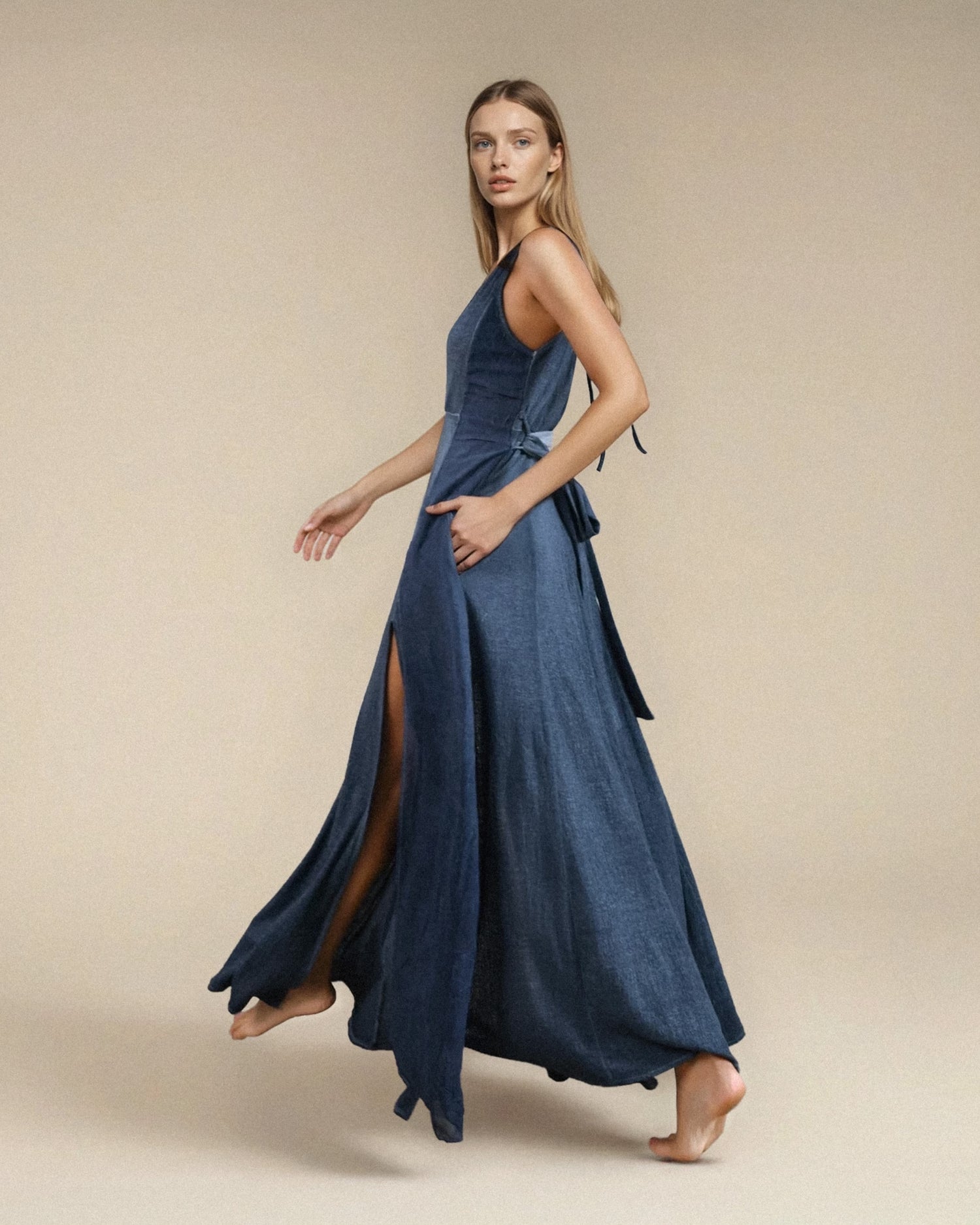 ZHE Dress in Dusty Blue