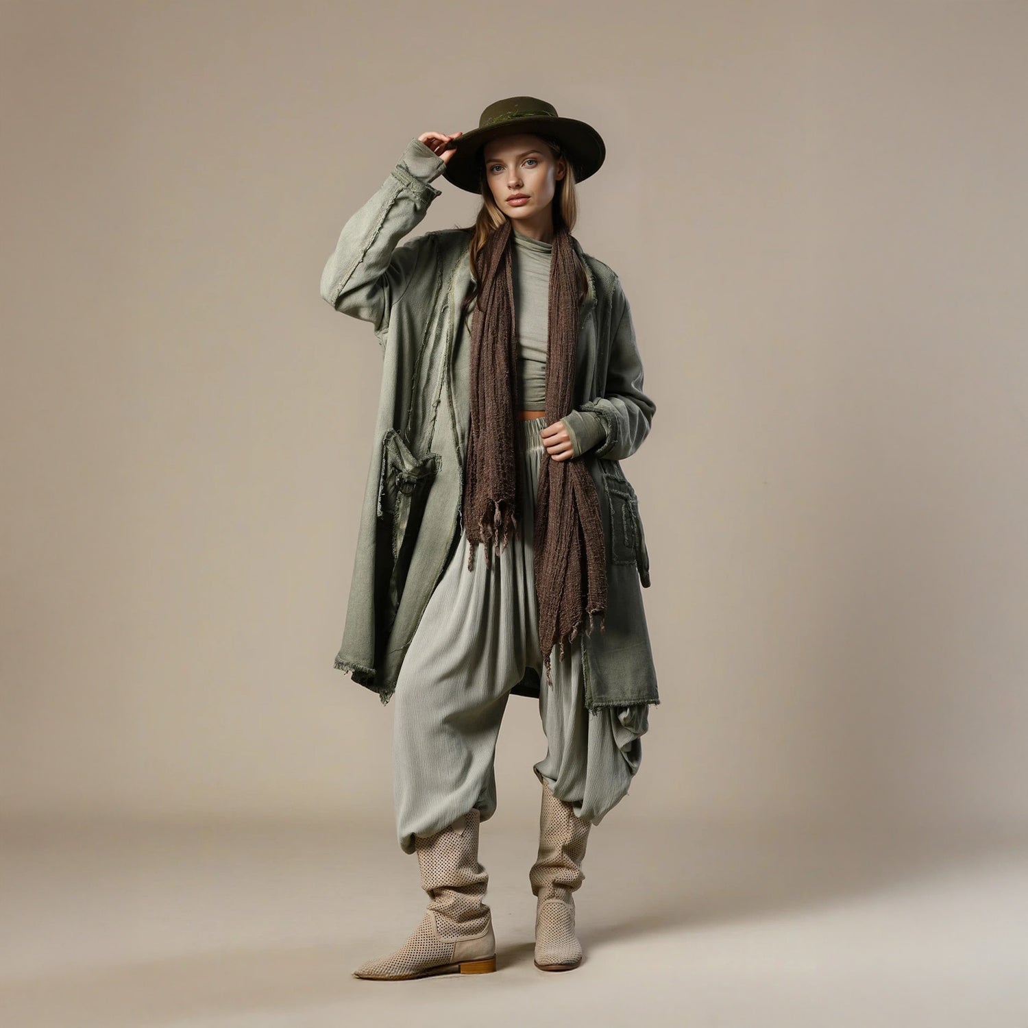 ZHENA Jacket in Khaki Green