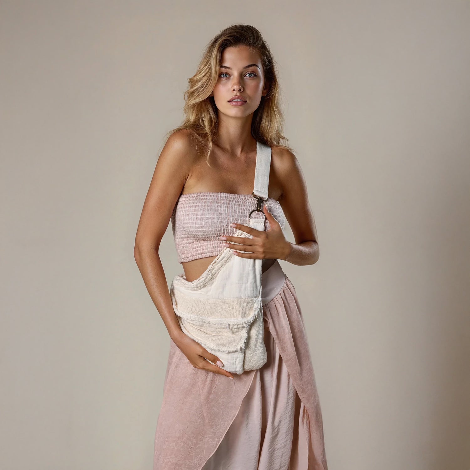 Lumos Crossbody Bag in Beige