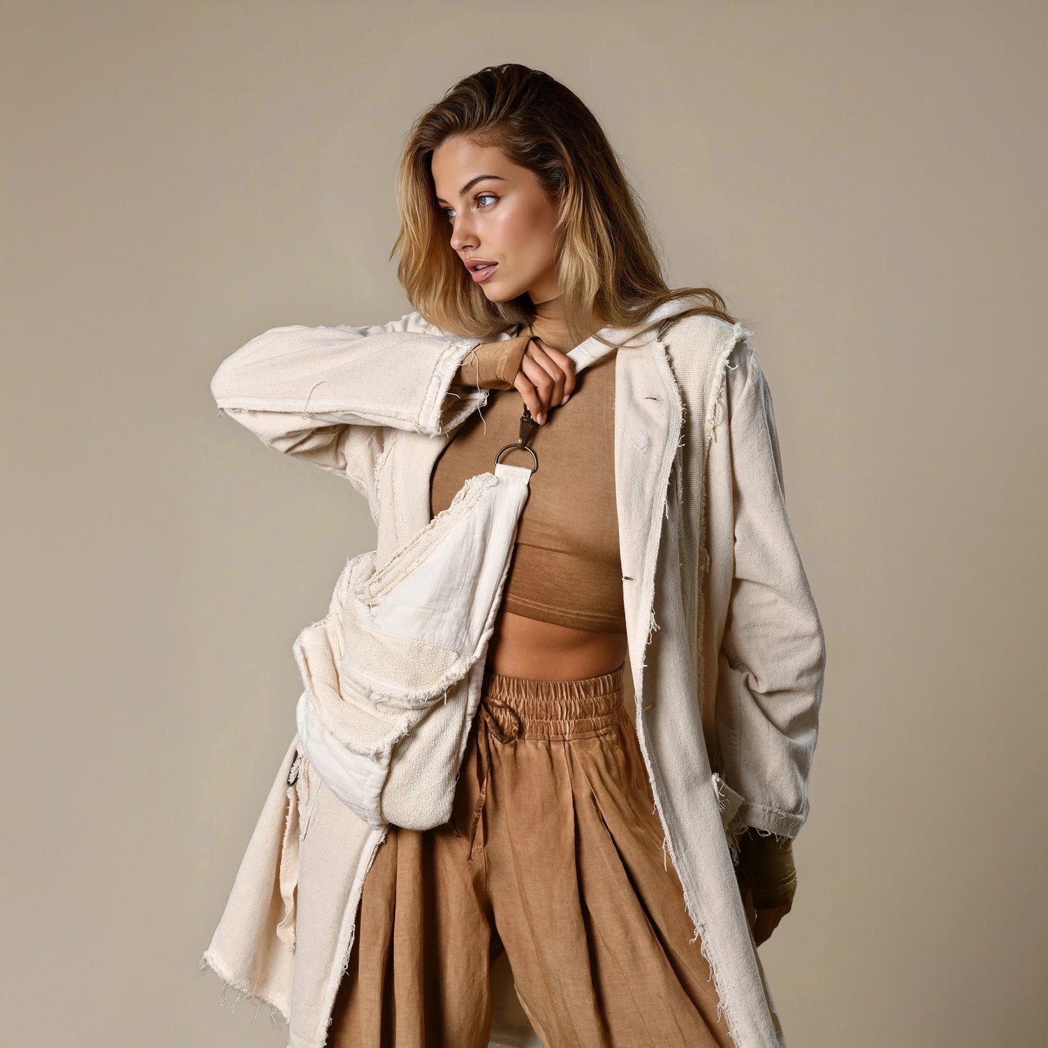 Lumos Crossbody Bag in Beige