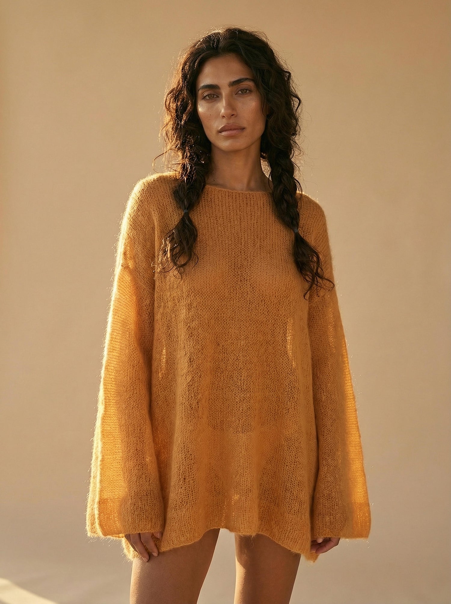 Asha Mohair Jumper in Golden Saffron