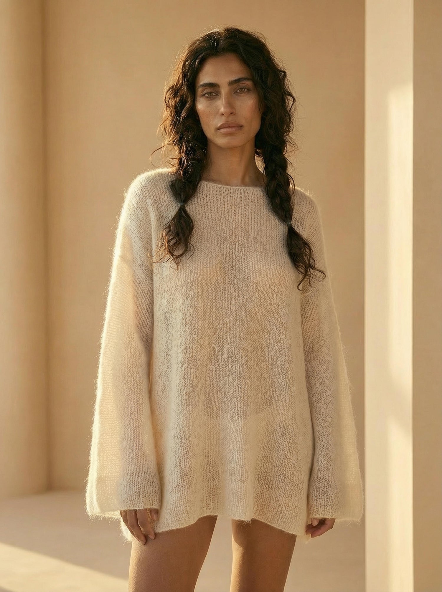 Asha Mohair Jumper in Cream