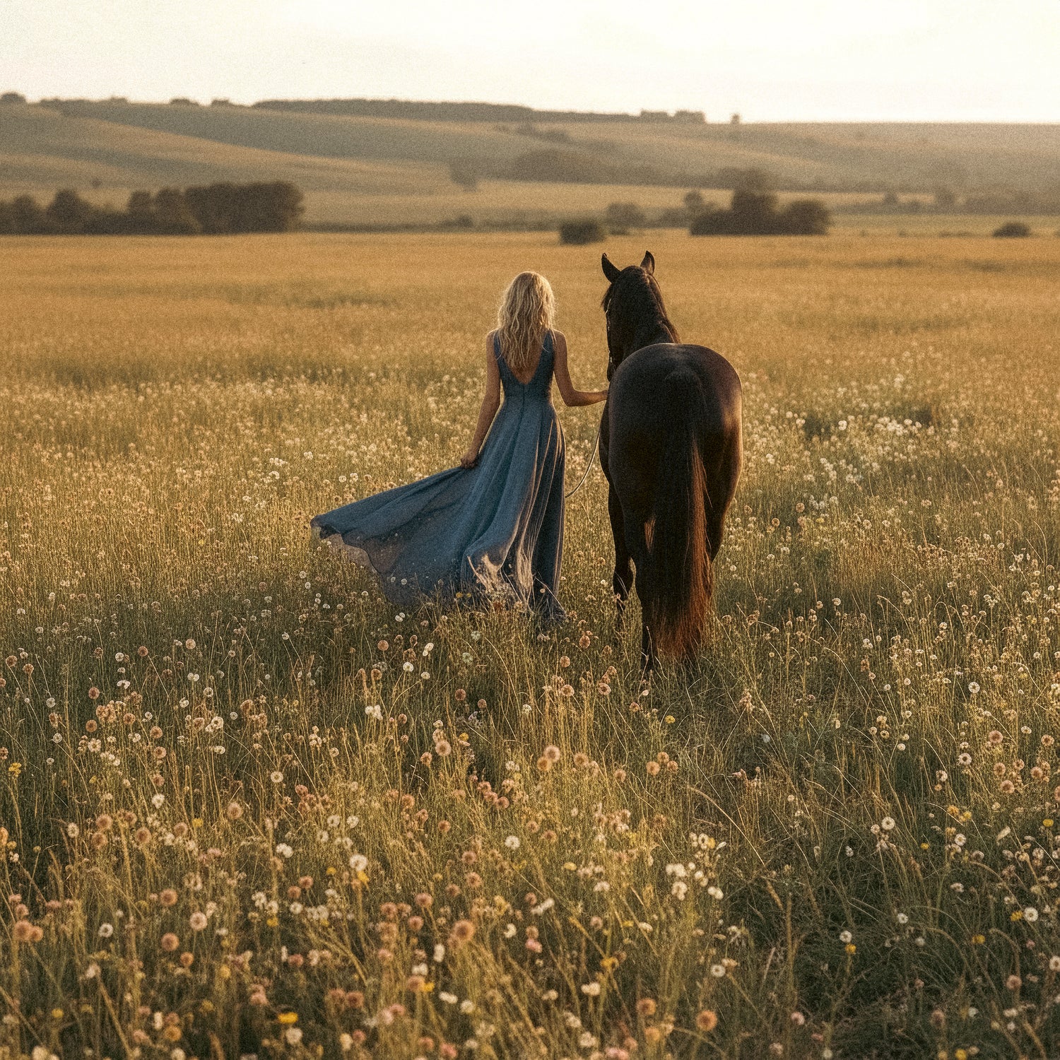 ZHE Dress in Dusty Blue