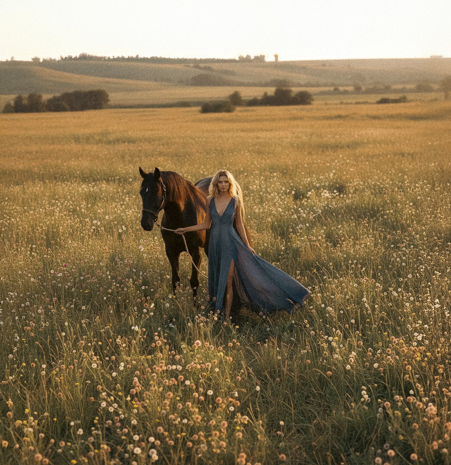 ZHE Dress in Dusty Blue