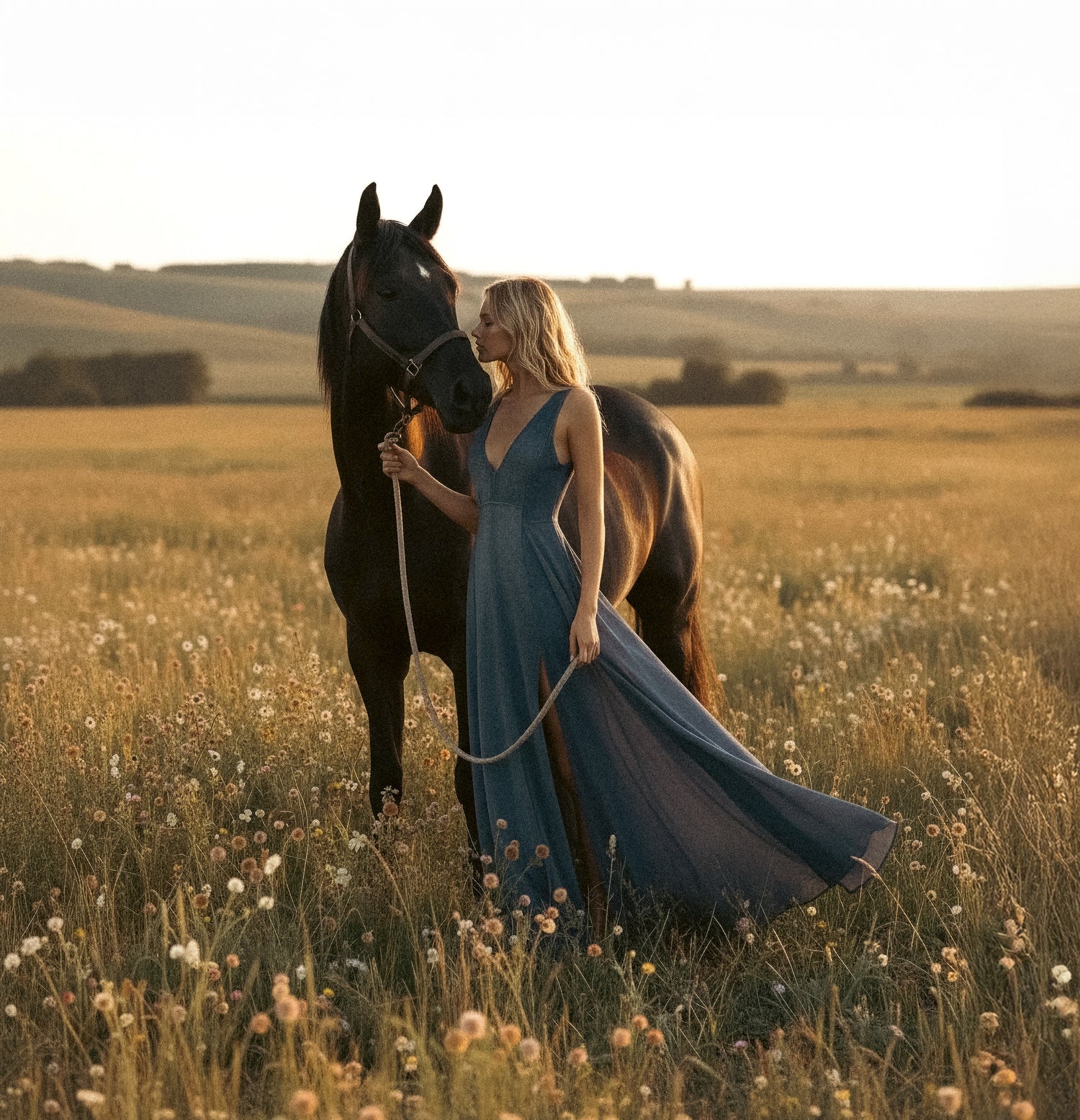 ZHE Dress in Dusty Blue