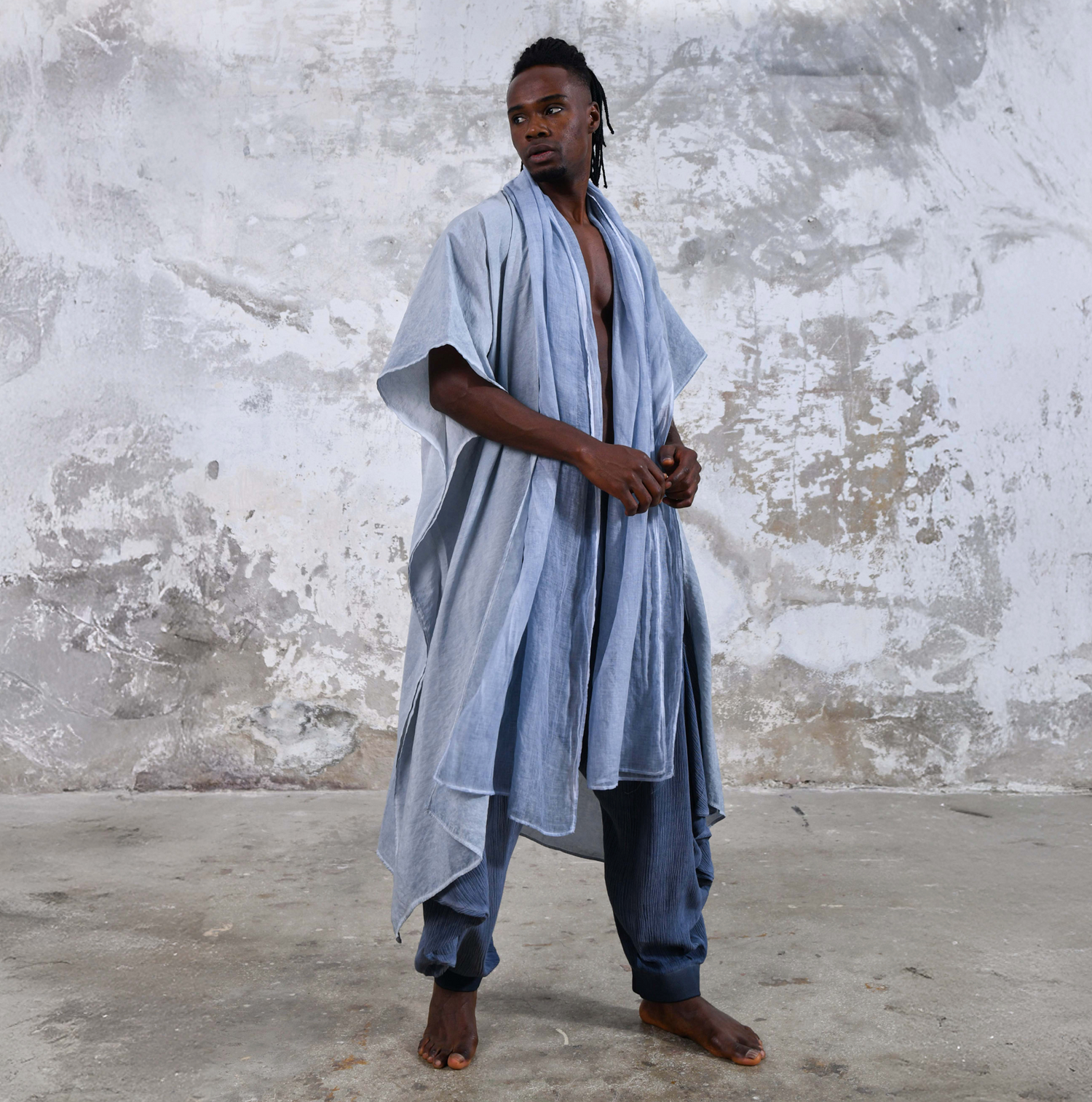 SHAWL Kimono in Baby Blue