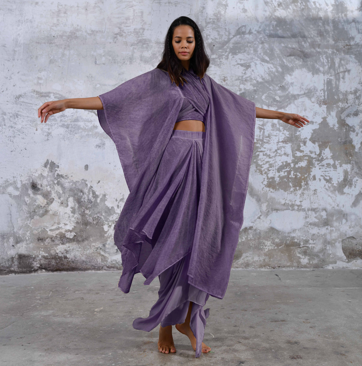 SHAWL Kimono in Mystic Purple