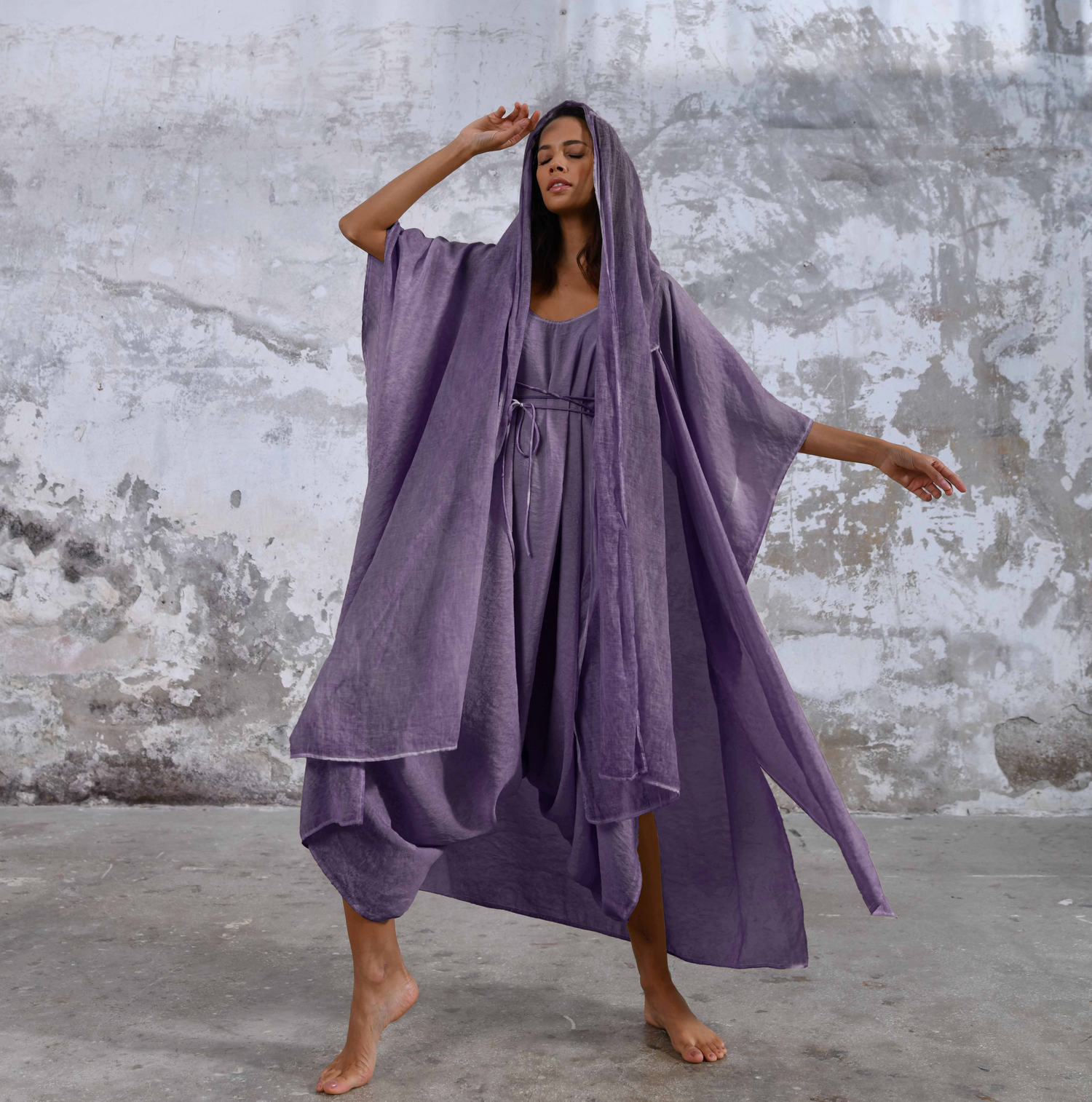 SHAWL Kimono in Mystic Purple