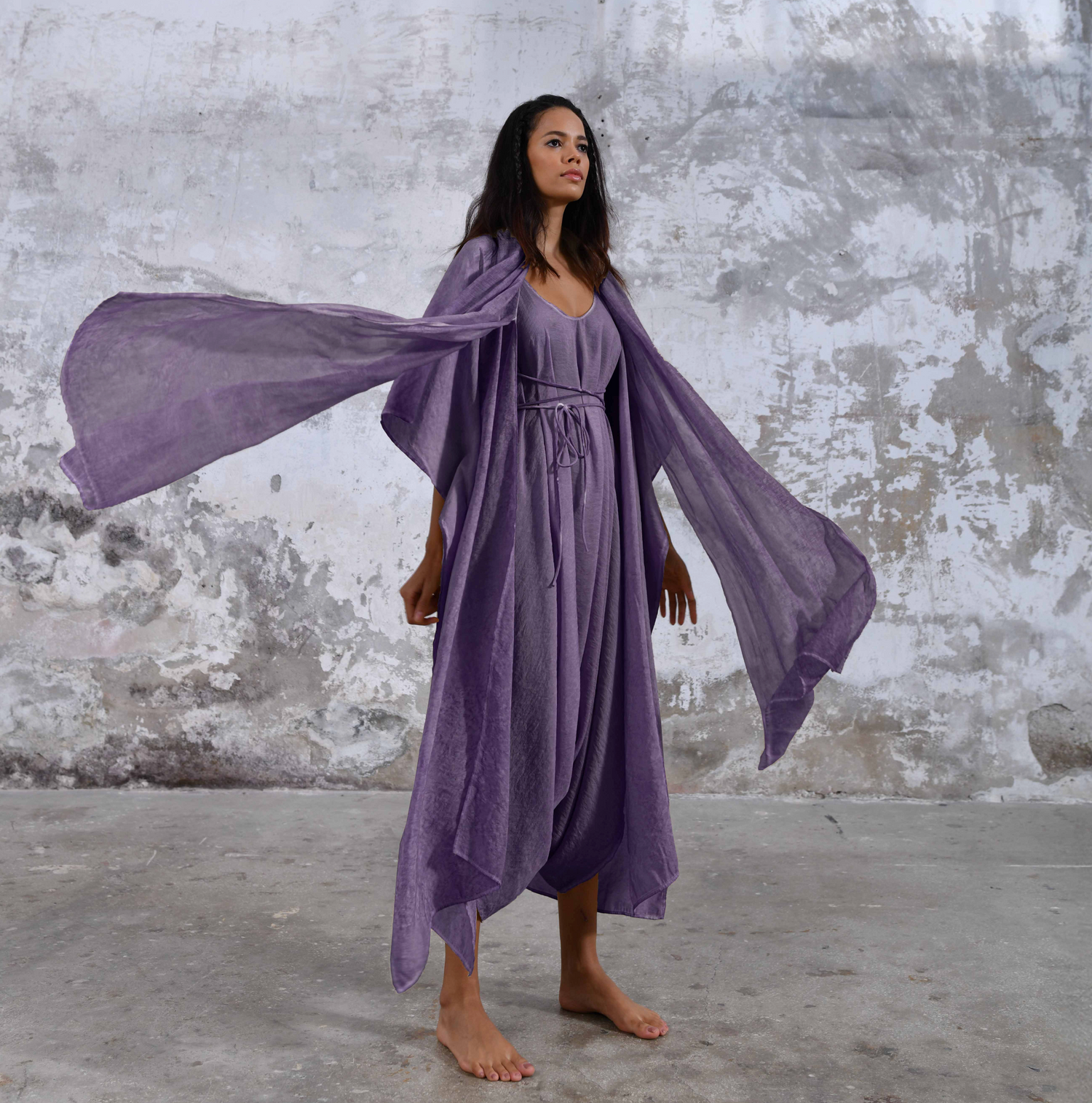 SHAWL Kimono in Mystic Purple