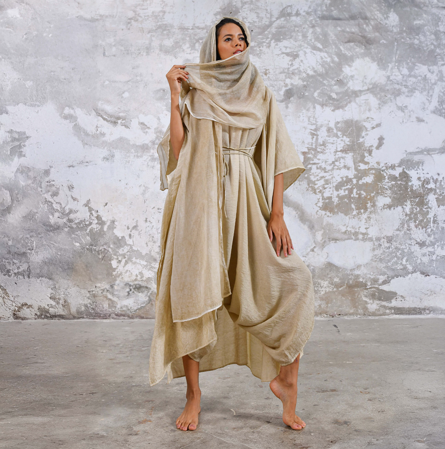 SHAWL Kimono in Vintage Lemon