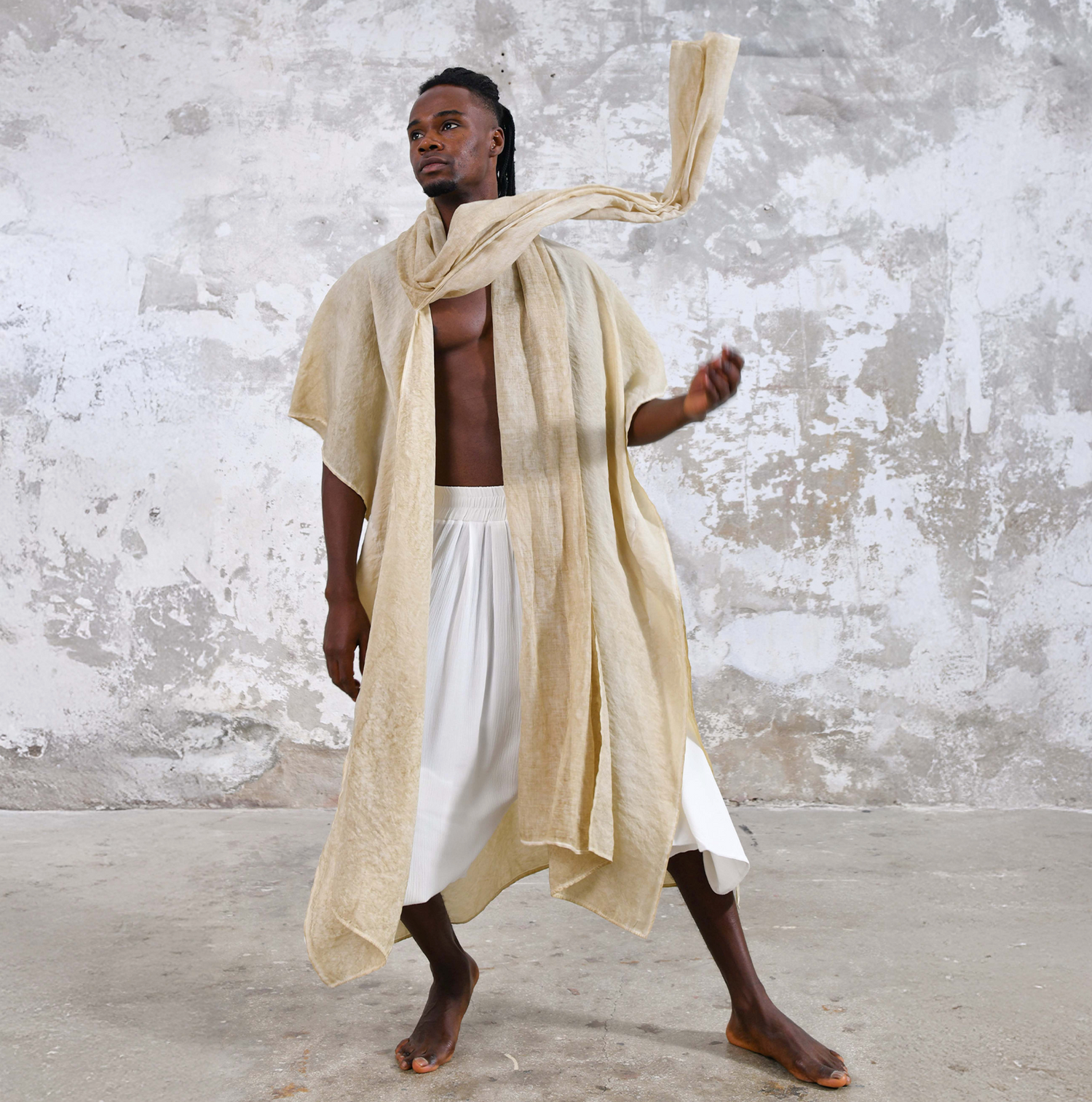 SHAWL Kimono in Vintage Lemon