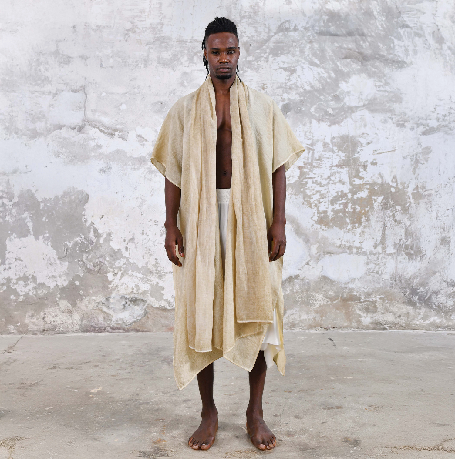 SHAWL Kimono in Vintage Lemon