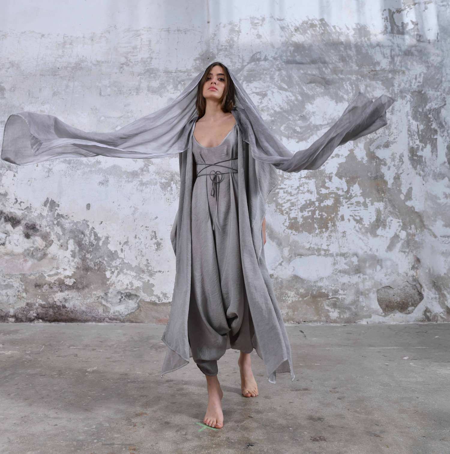 SHAWL Kimono in Light Gray