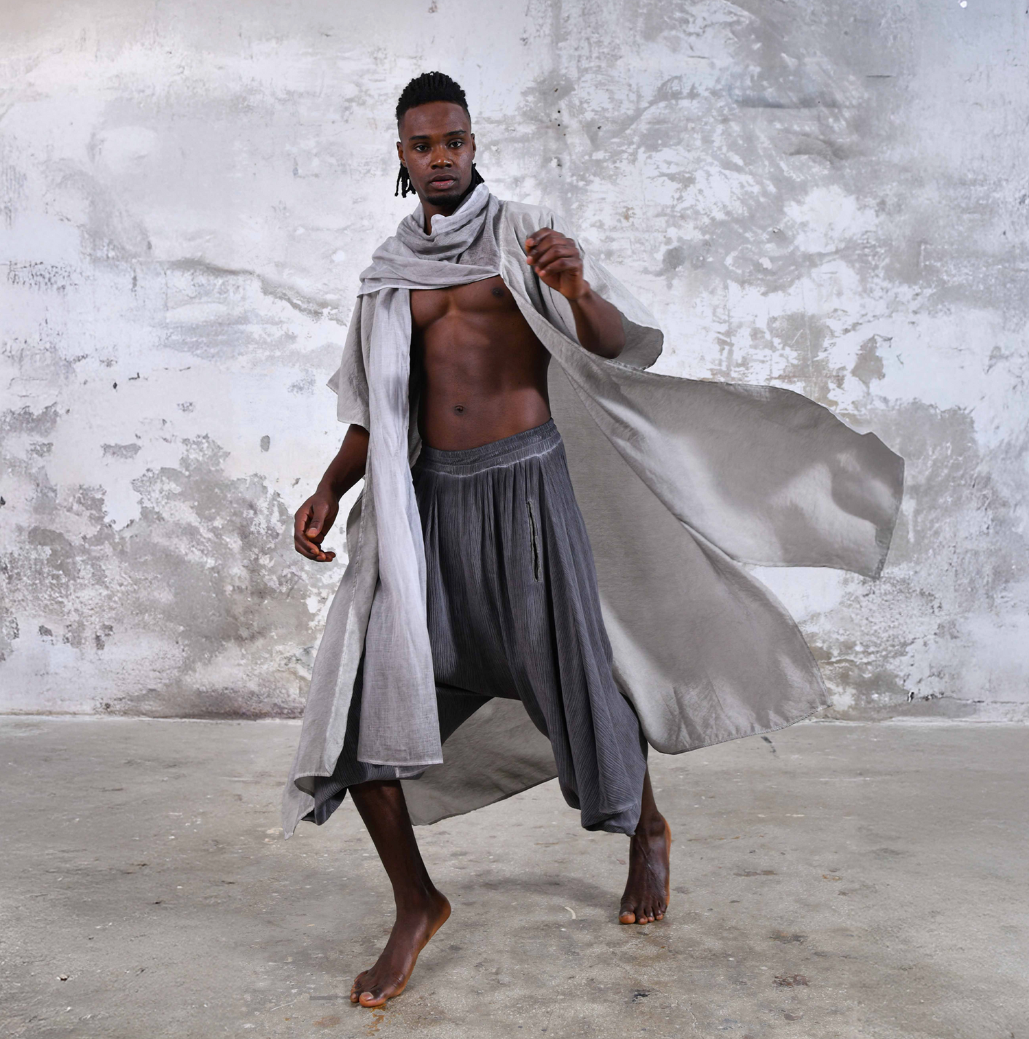 SHAWL Kimono in Light Gray