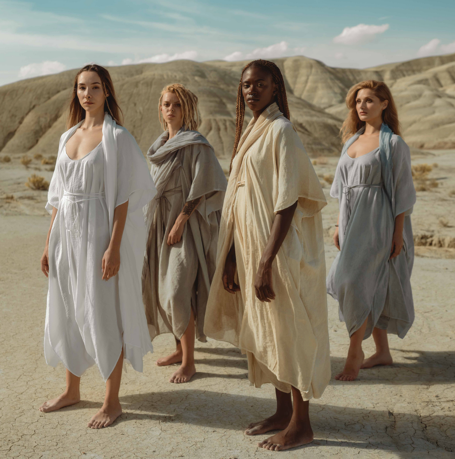 SHAWL Kimono in White