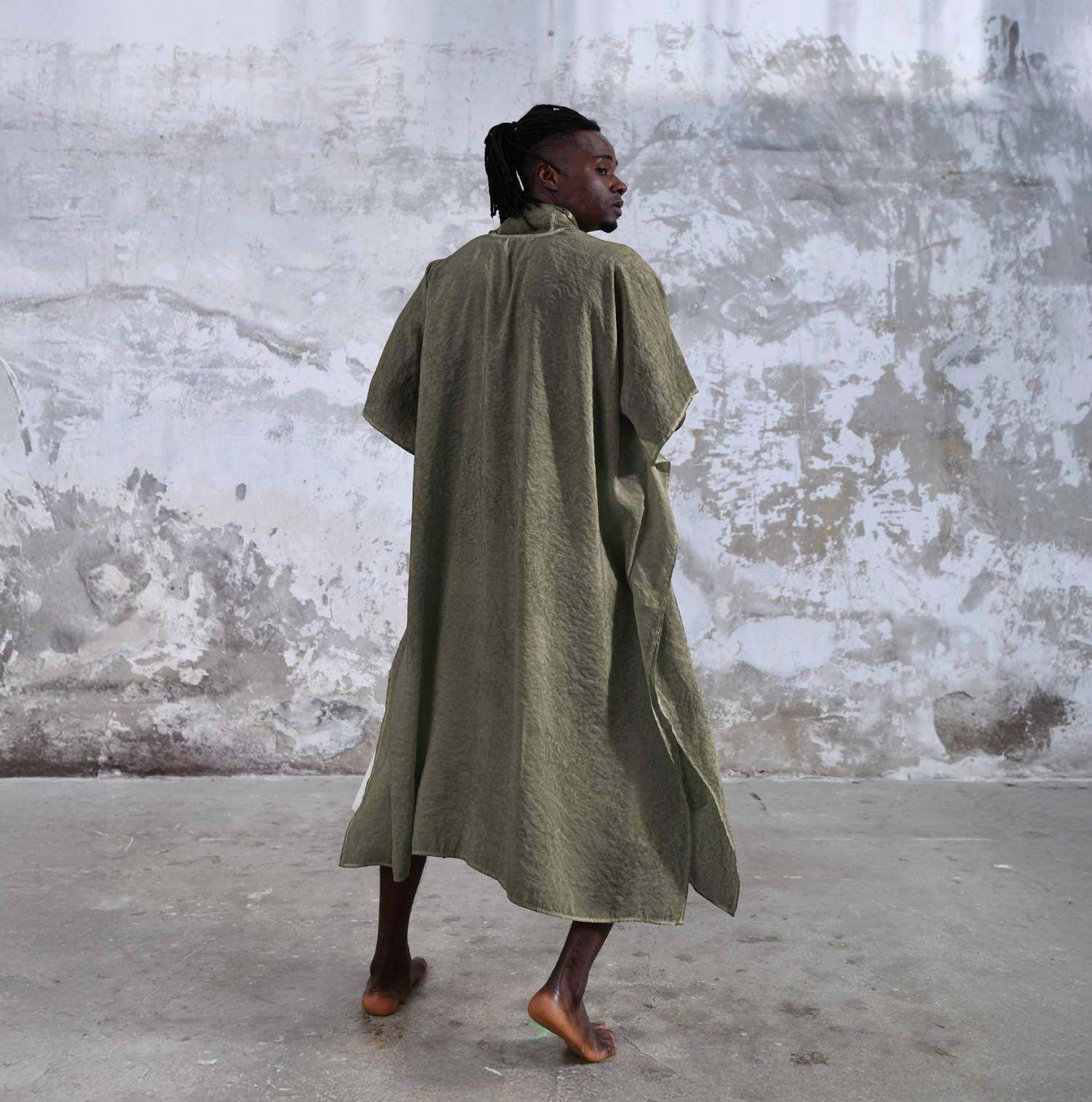 SHAWL Kimono in Khaki Green