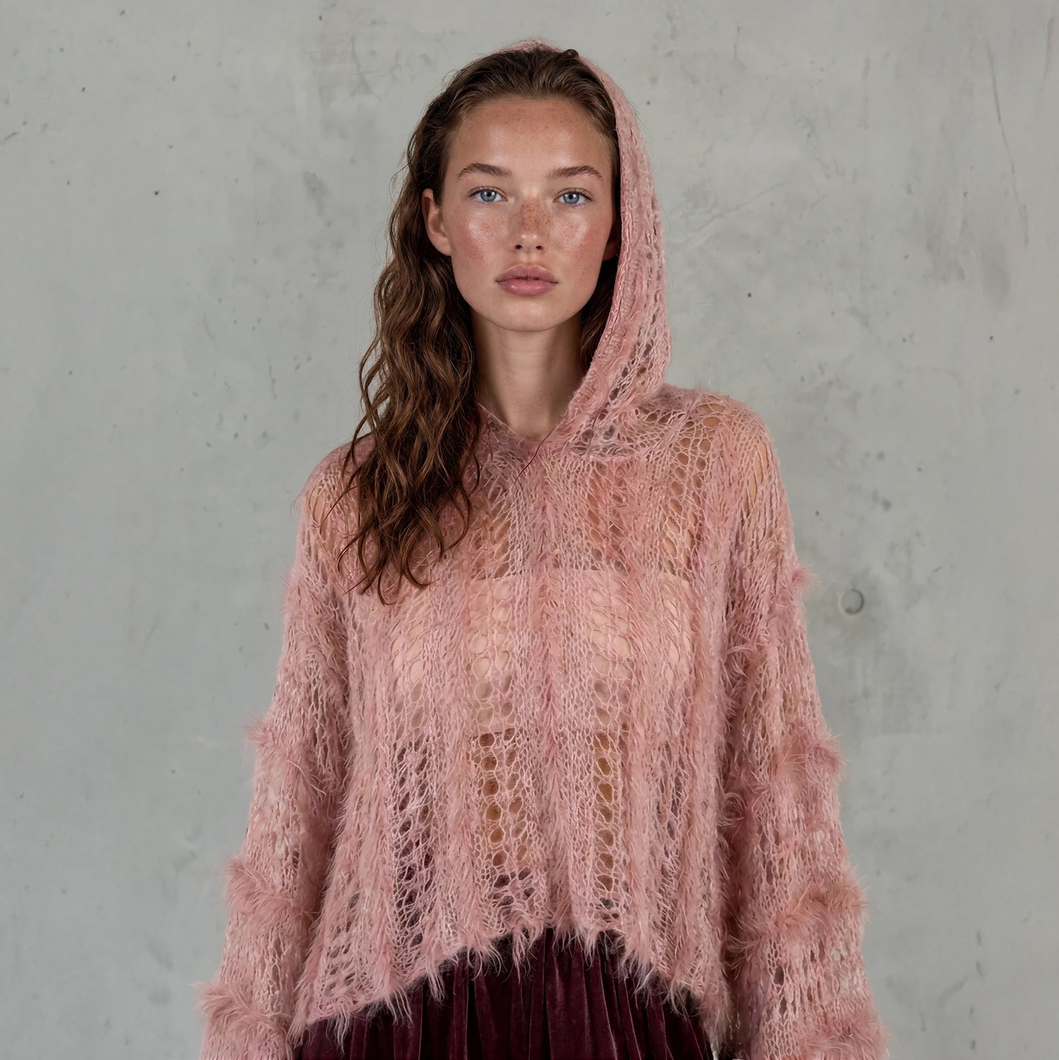 Cloud Mohair Jumper in Dusty Pink