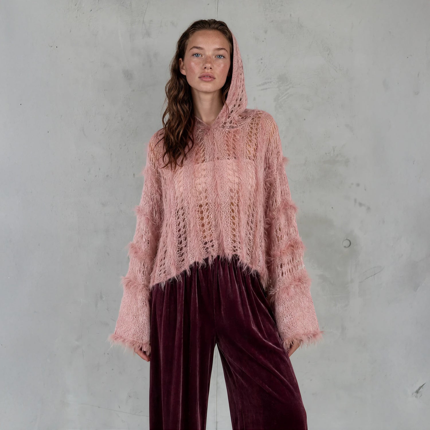 Cloud Mohair Jumper in Dusty Pink