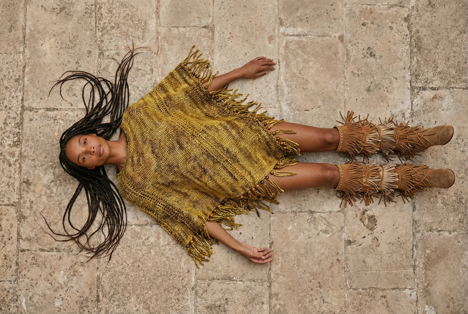 Root Poncho in Turmeric