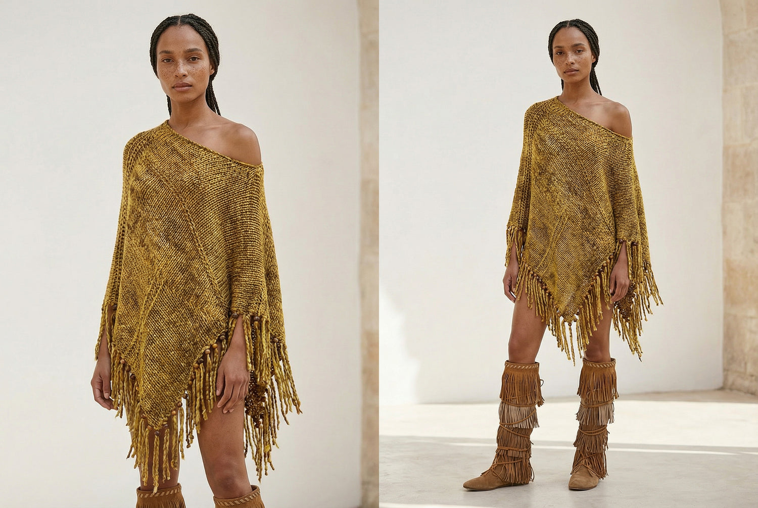 Root Poncho in Turmeric