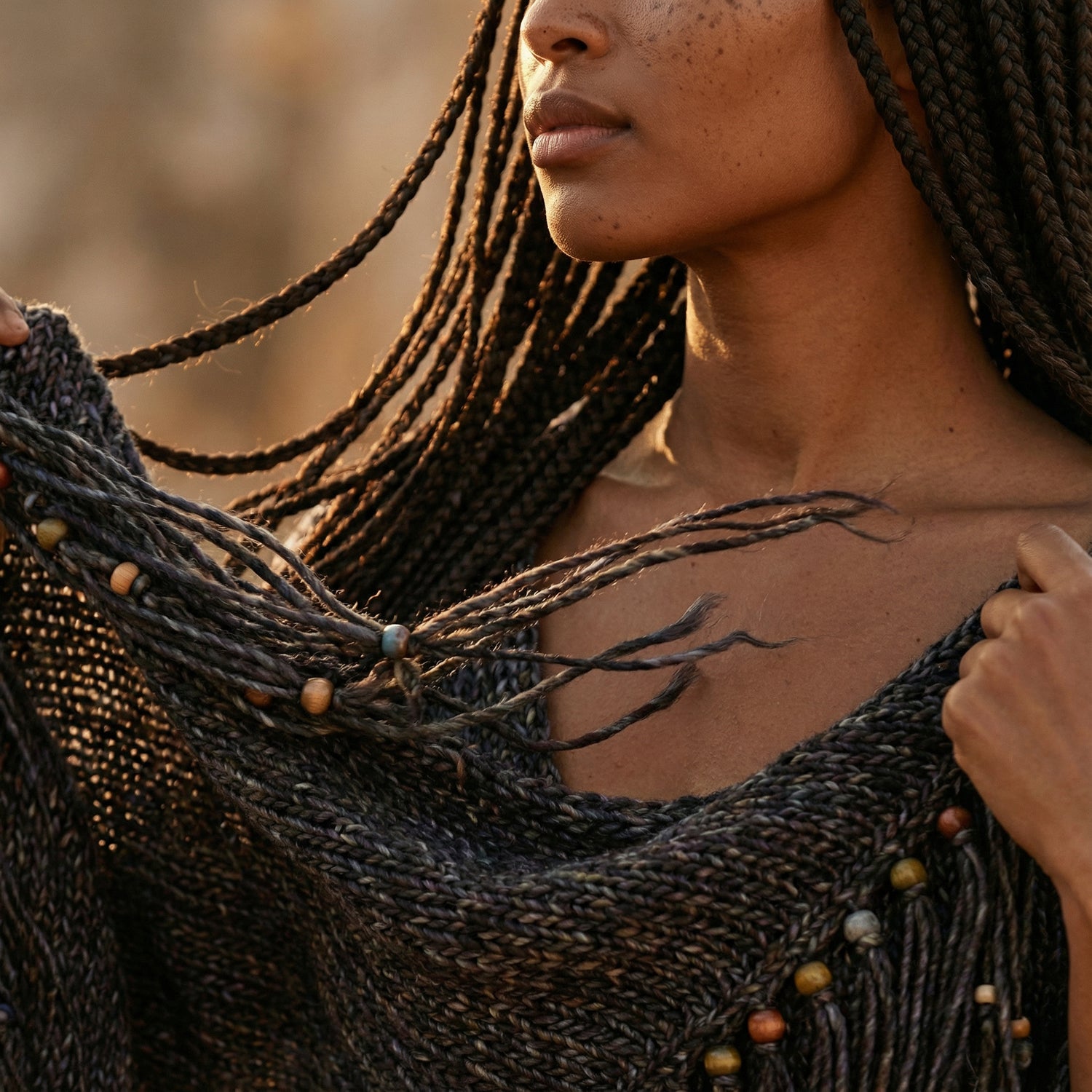 Root Poncho in Earth