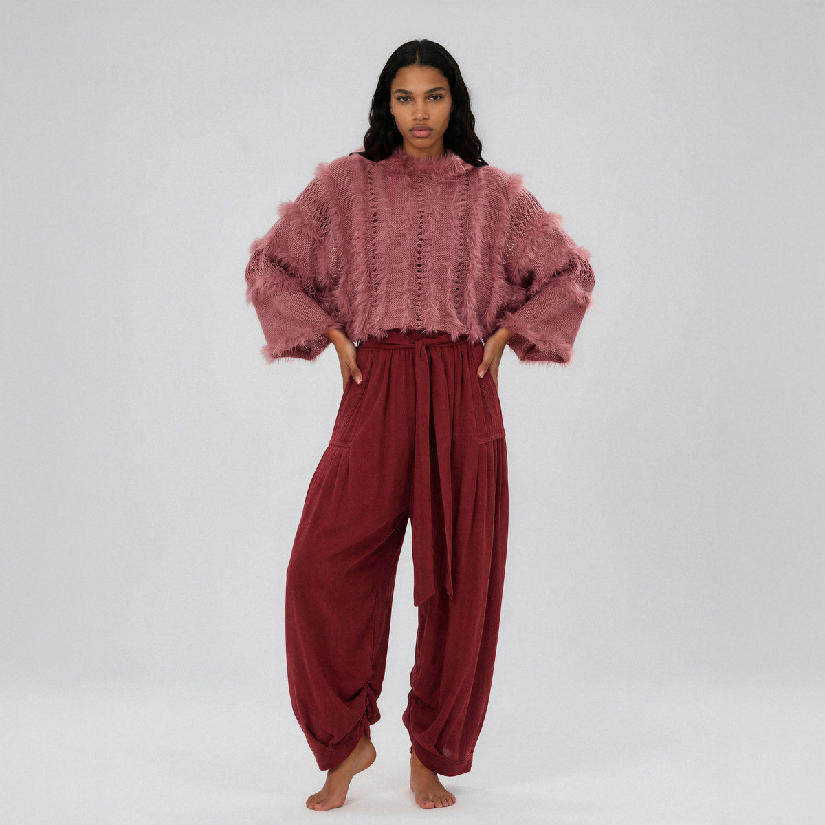 Cloud Hand-Knitted Mohair Jumper · Dusty Pink