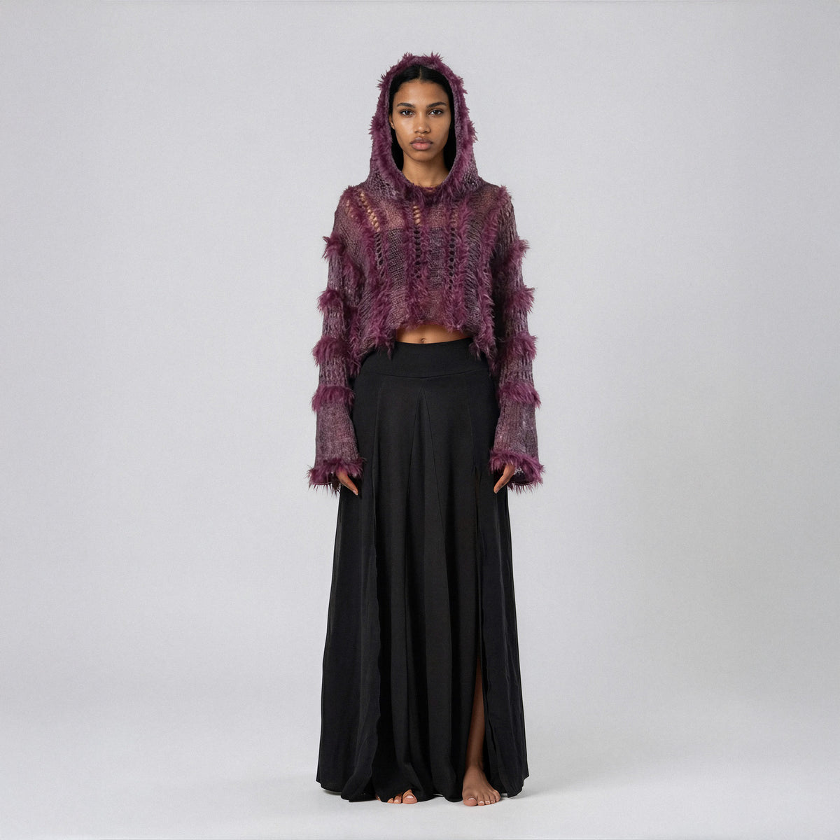 Cloud Hand-Knitted Mohair Jumper · Purple