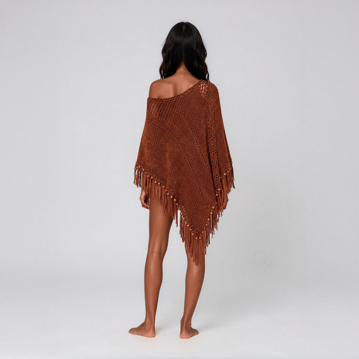 Root Poncho in Bronze Brown