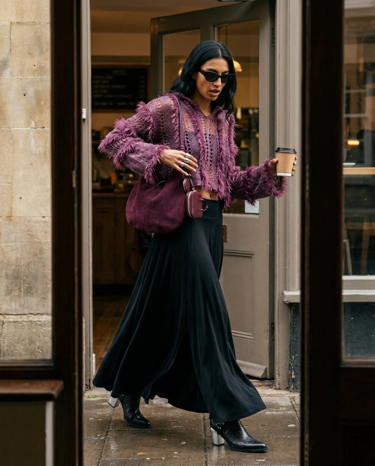 Cloud Hand-Knitted Mohair Jumper · Purple