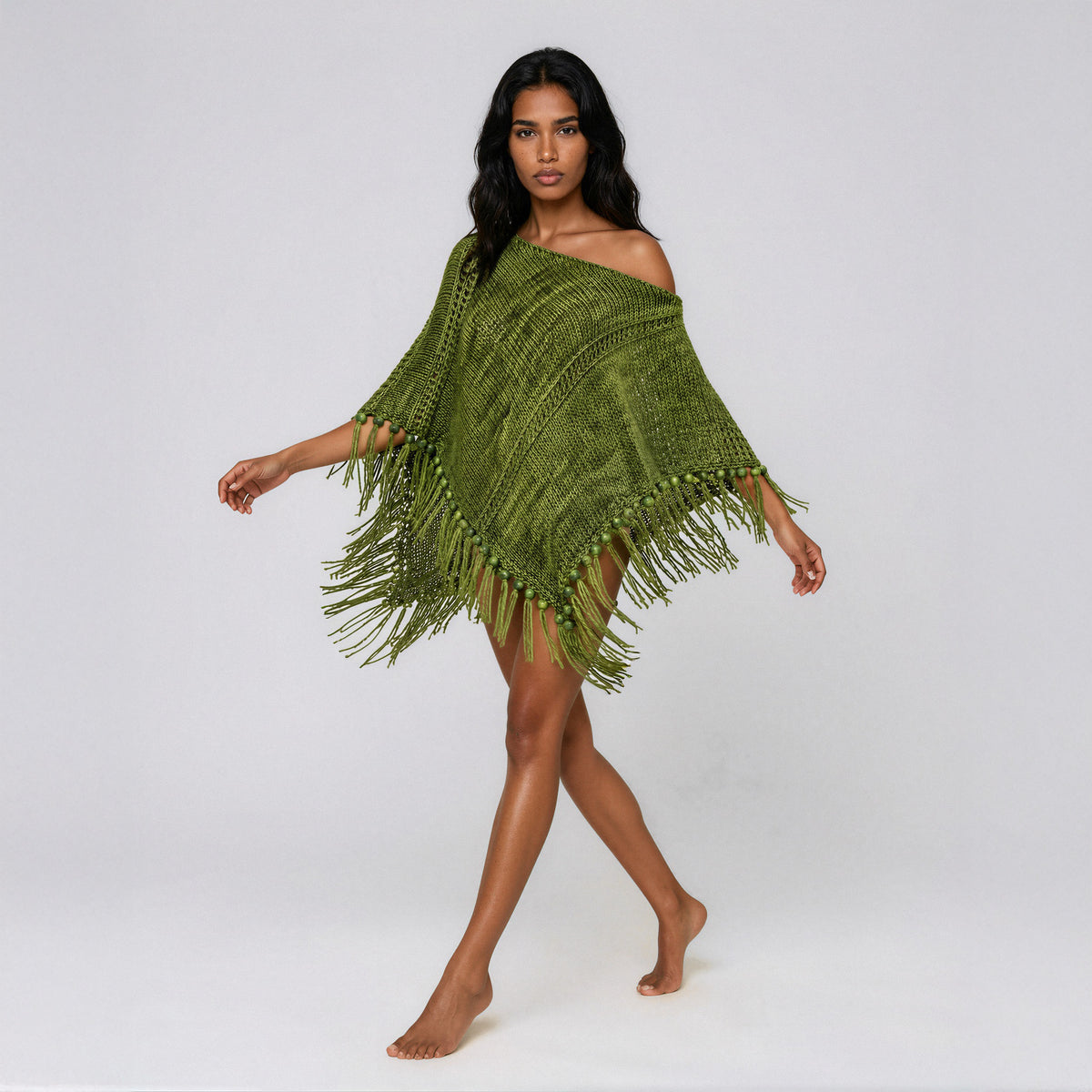 Root Poncho in Forest Green