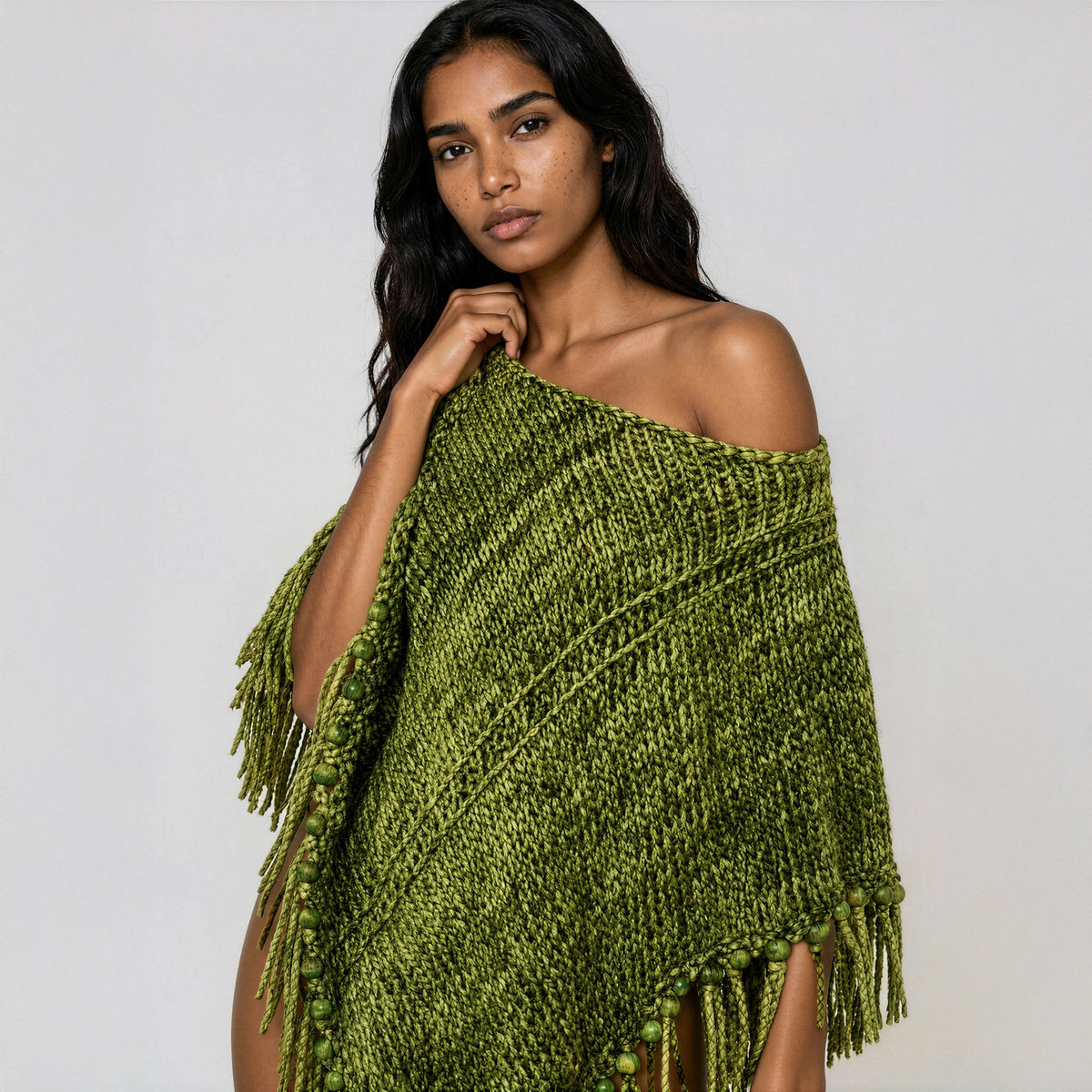 Root Poncho in Forest Green