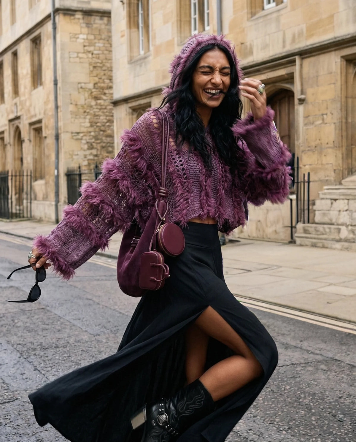 Cloud Hand-Knitted Mohair Jumper · Purple
