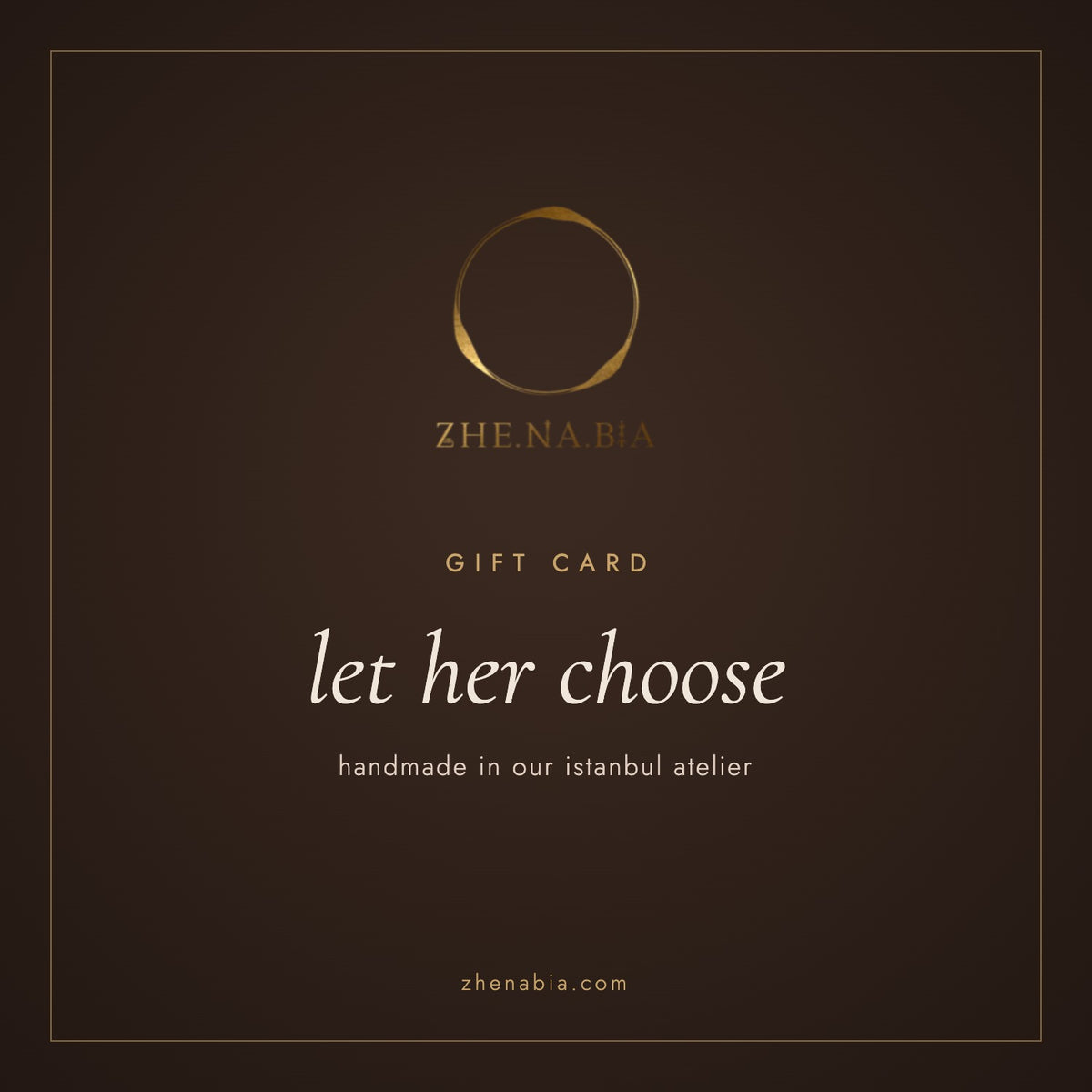 Zhenabia gift card, let her choose
