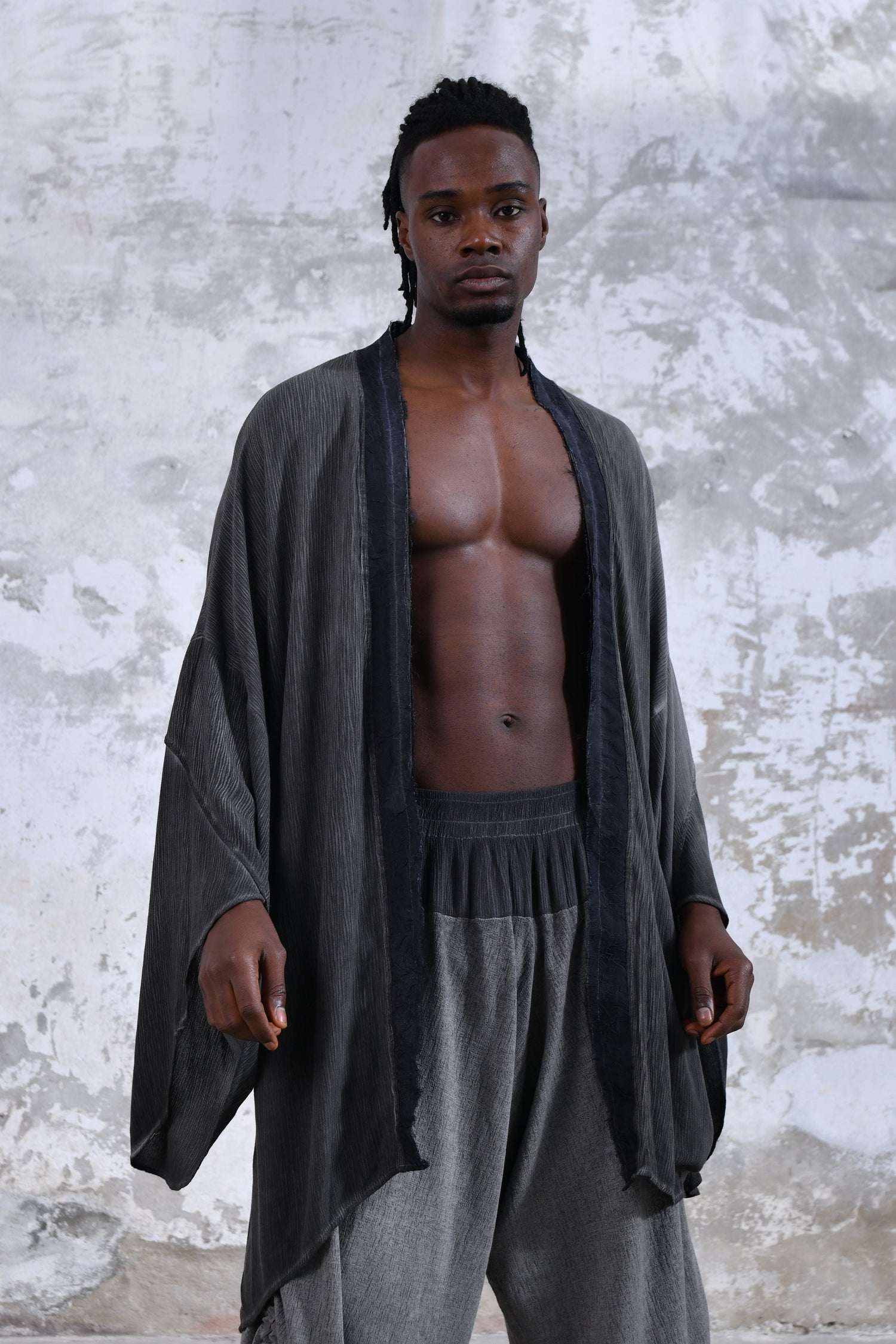 Black Alchemist Tribal boho kimono, Unisex boho kimono, Goddess boho kimono, Spiritual fashion kimono, Flowy and comfortable kimono, Versatile and timeless kimono, Layering piece kimono, Eye-catching burning man unisex boho kimono, Statement piece kimono, Unique and intricate kimono design.